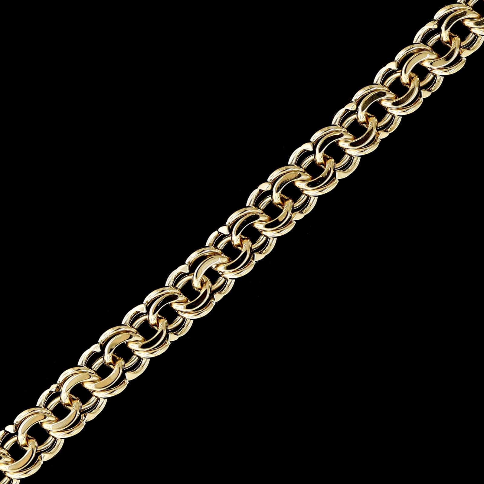 14K Yellow Gold Estate Double Link Charm Bracelet - Image 2