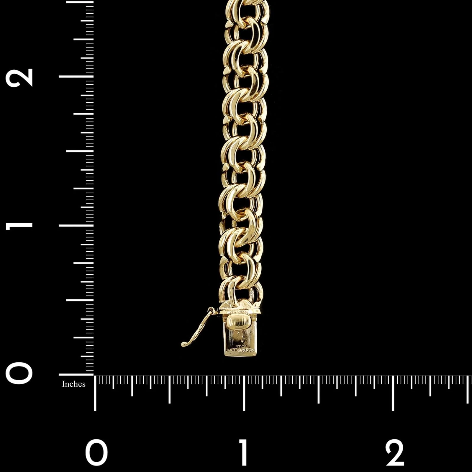 14K Yellow Gold Estate Double Link Charm Bracelet - Image 3