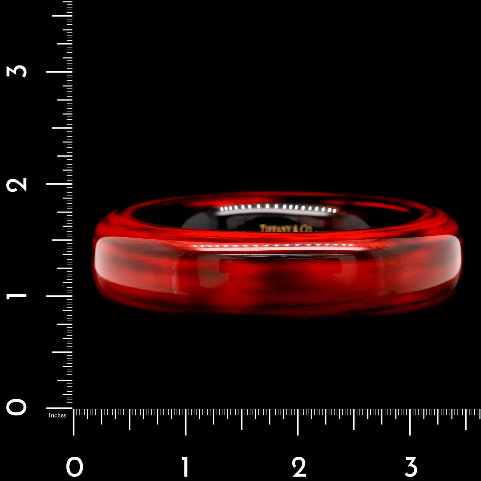 Tiffany & Co. Elsa Peretti Laquer Red and Black Over Japanese Hardwood Bangle - Image 3