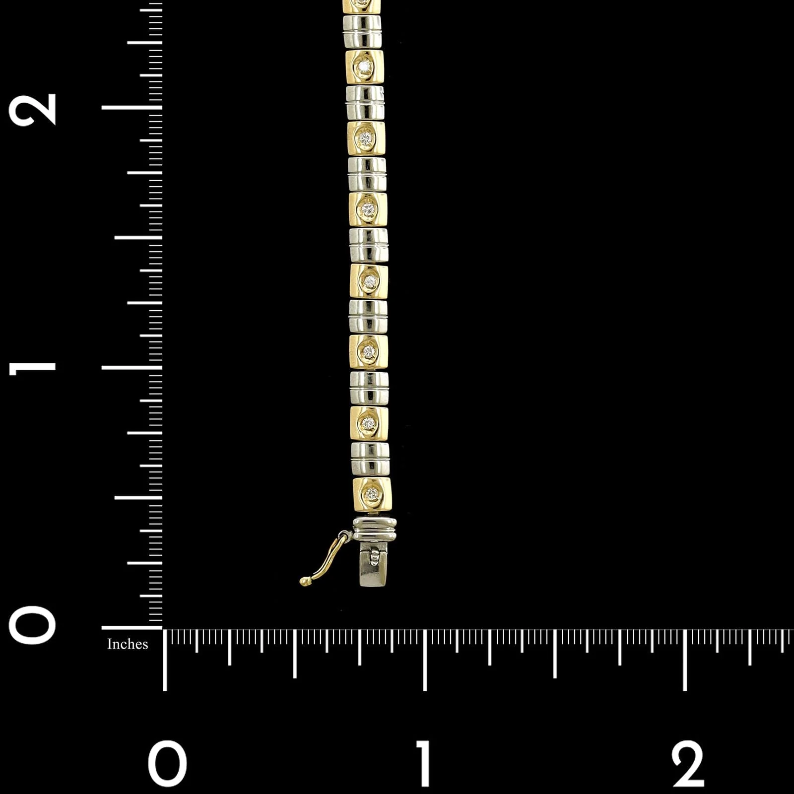 18K Two-tone Gold Estate Diamond Bracelet - Image 3