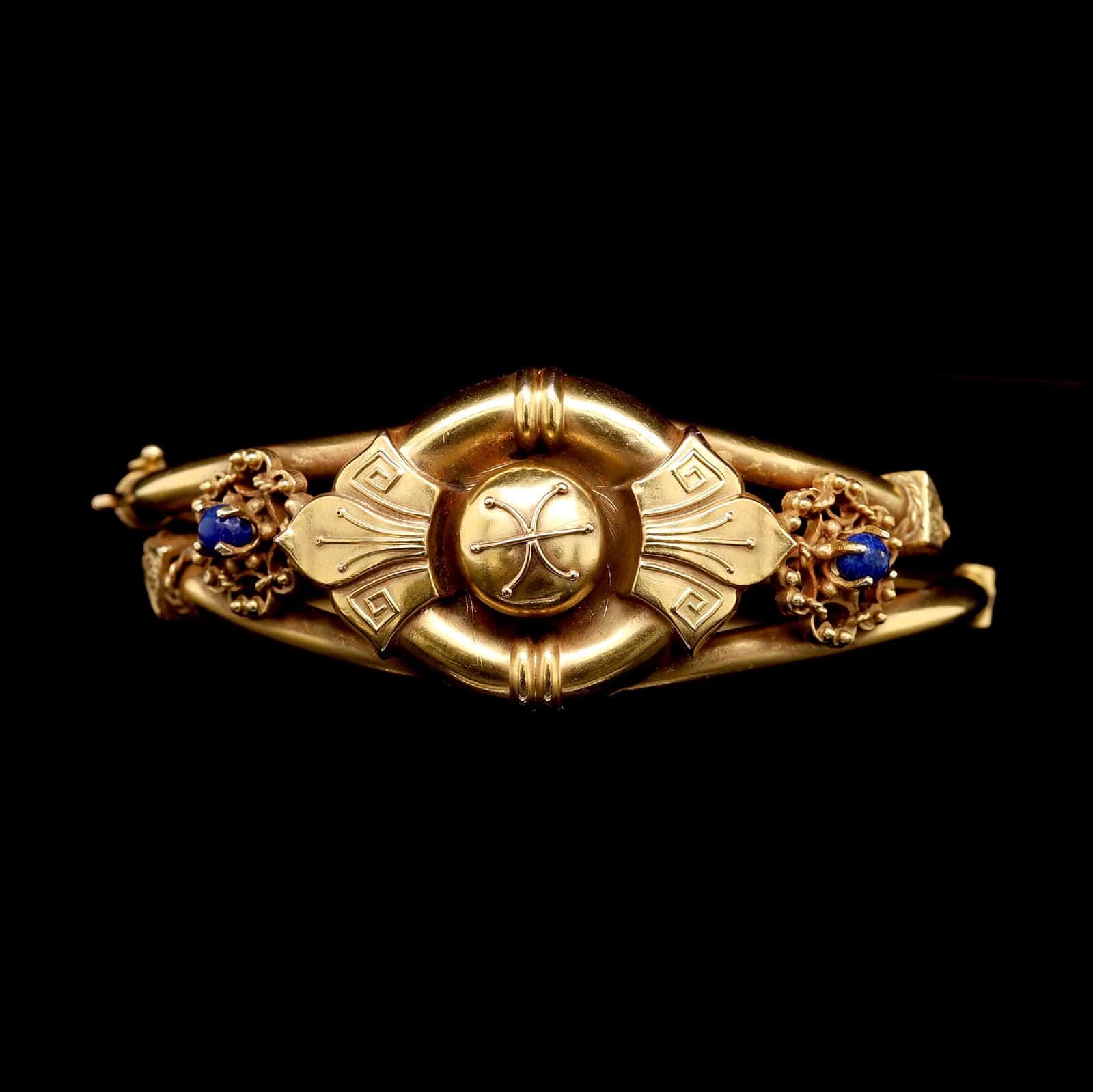 Vintage 14K Yellow Gold Estate Hinged Bracelet