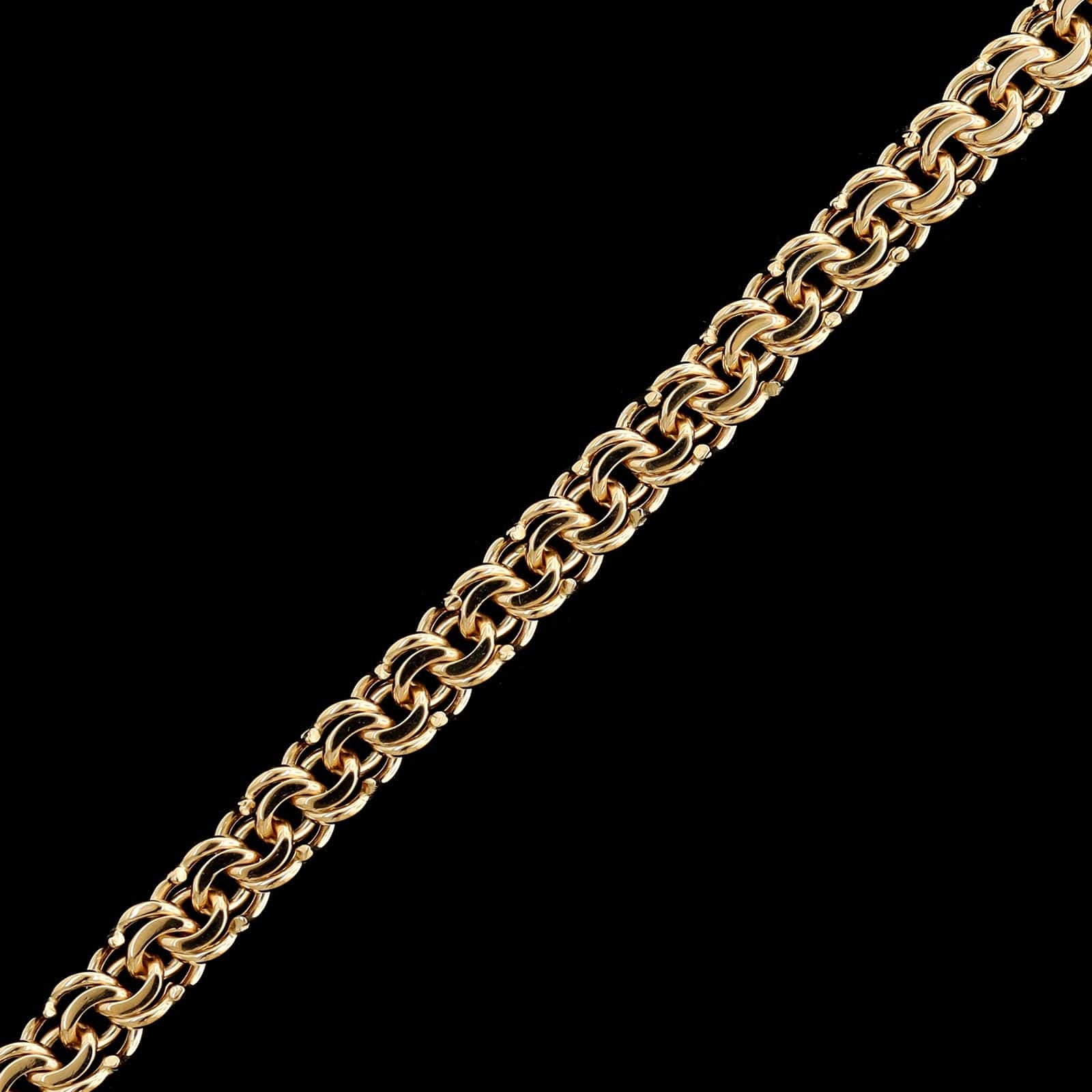 18K Yellow Gold Estate Double Link Charm Bracelet - Image 2