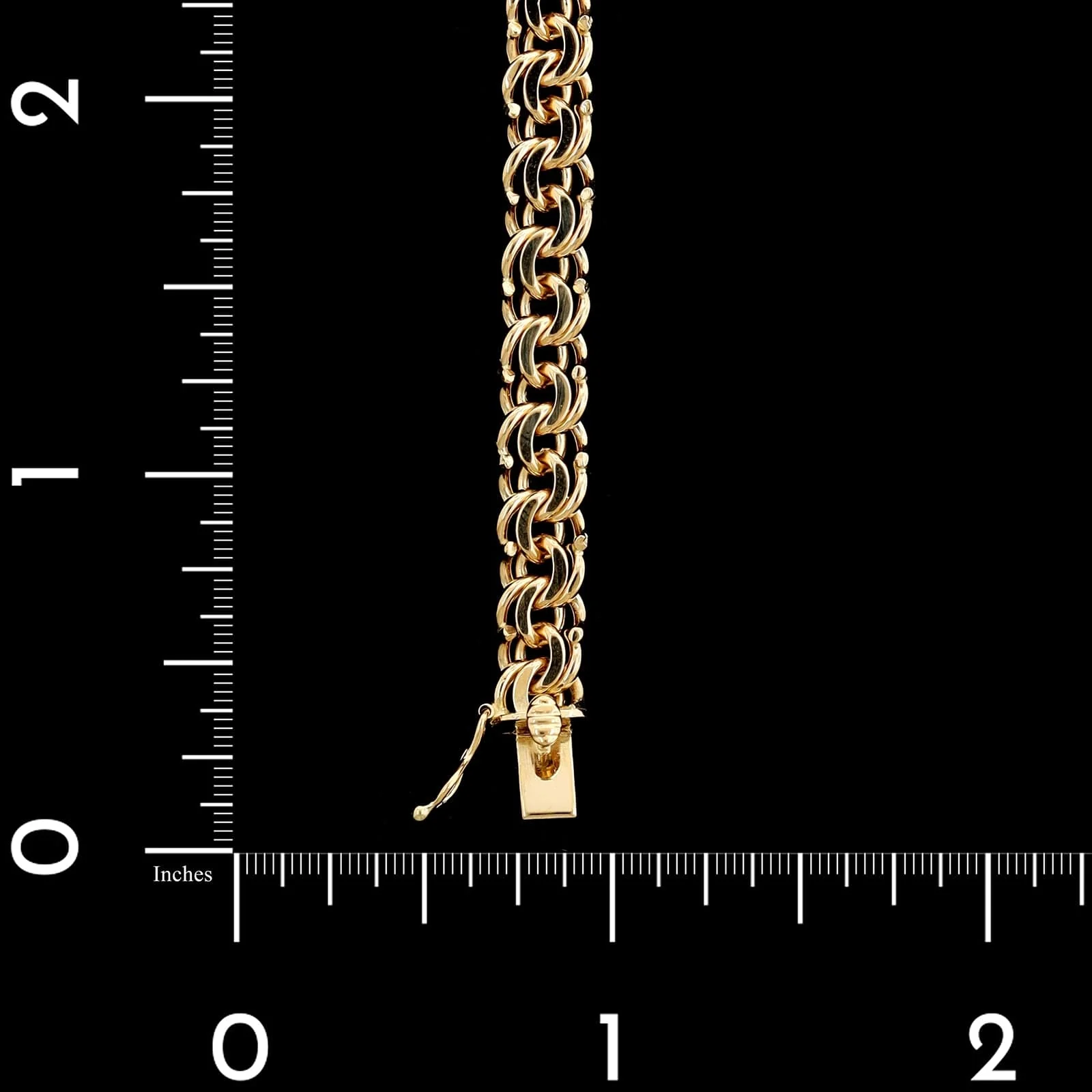 18K Yellow Gold Estate Double Link Charm Bracelet - Image 3