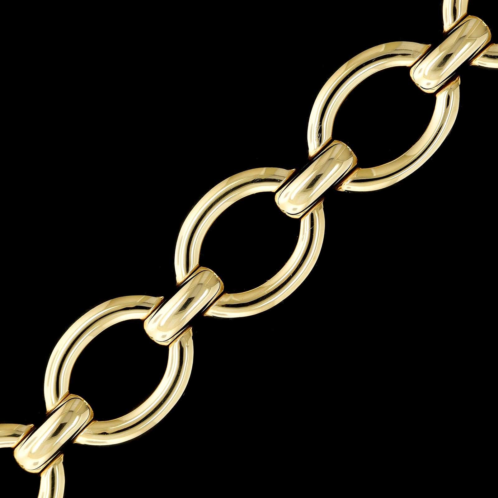 14K Yellow Gold Estate Oval Link Bracelet - Image 2