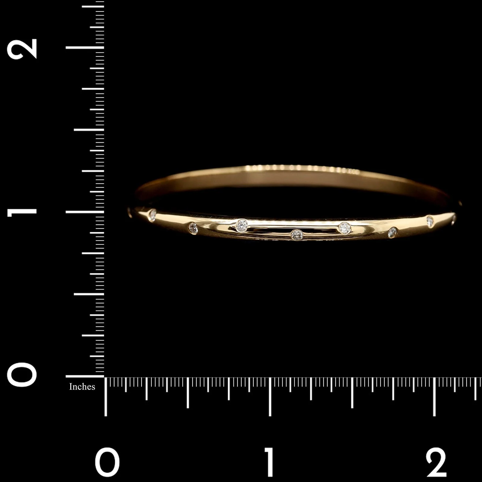 18K Yellow Gold Estate Diamond Bangle - Image 3