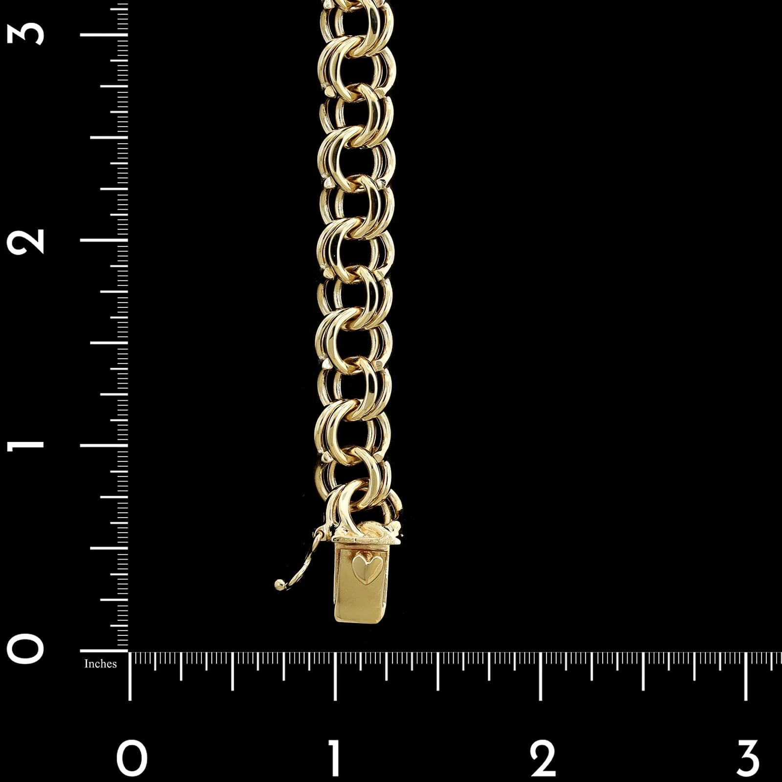 14K Yellow Gold Estate Double Link Charm Bracelet - Image 3