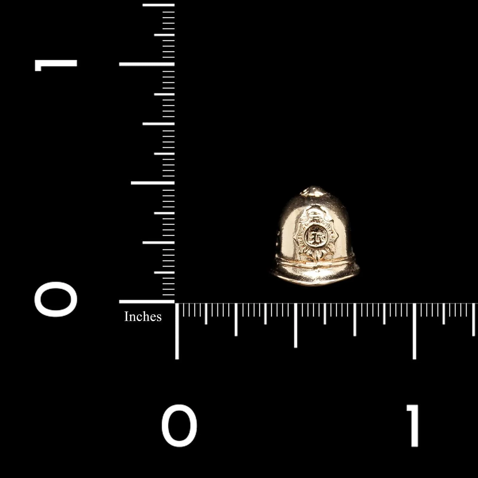 14K Yellow Gold Estate Police Helmet Charm - Image 3