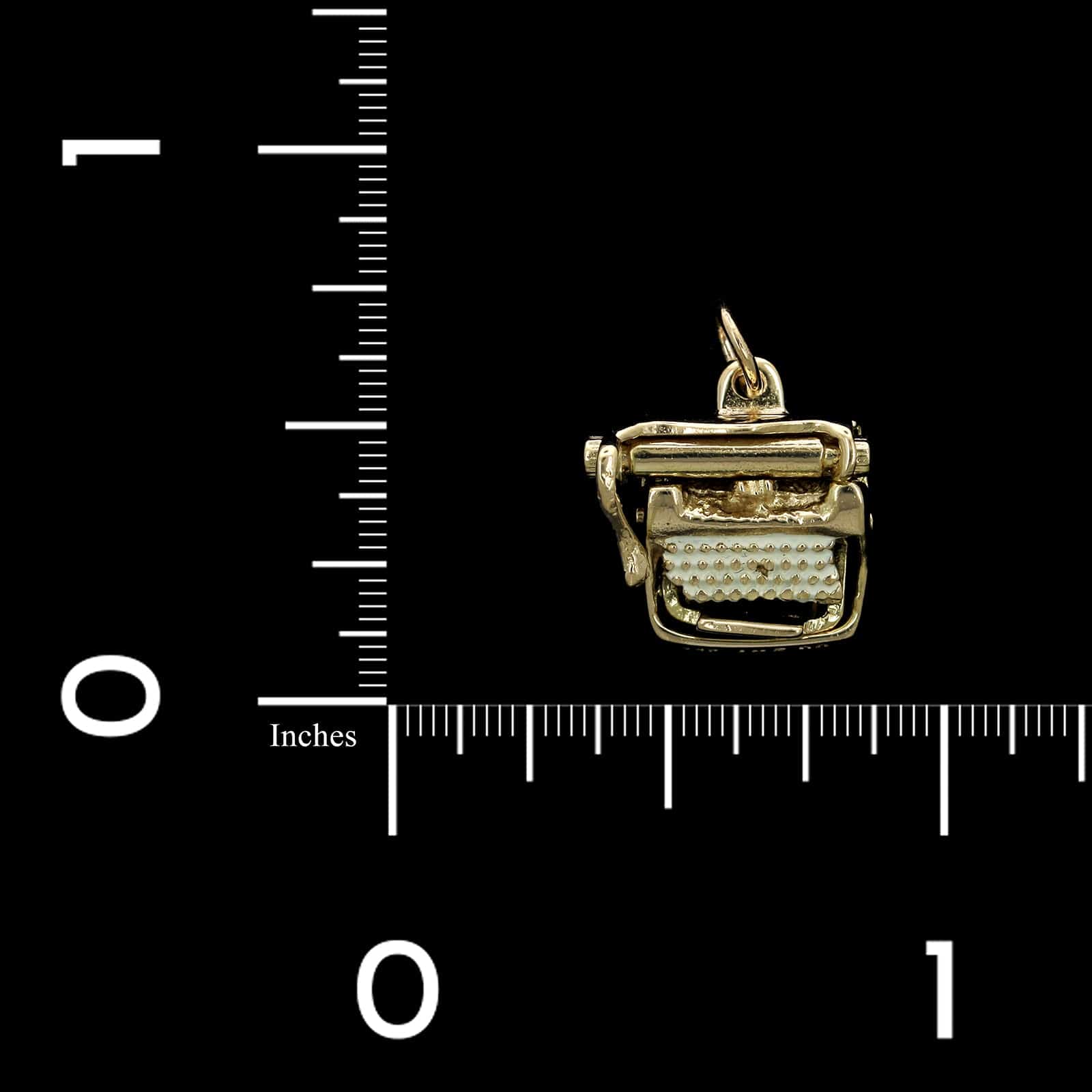 14K Yellow Gold Estate Movable Typewriter Charm - Image 3