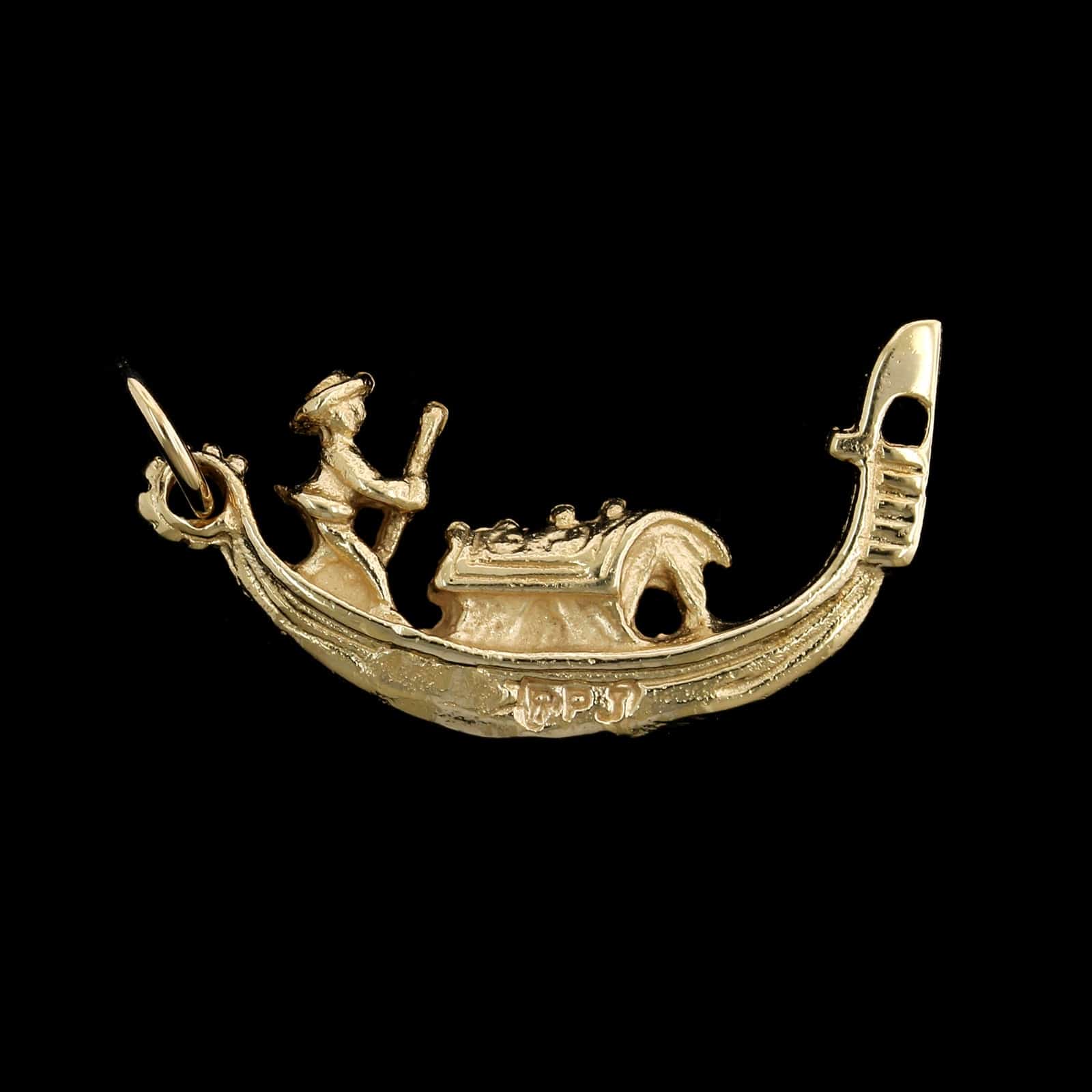 14K Yellow Gold Estate Venetian Gondola Charm - Image 2