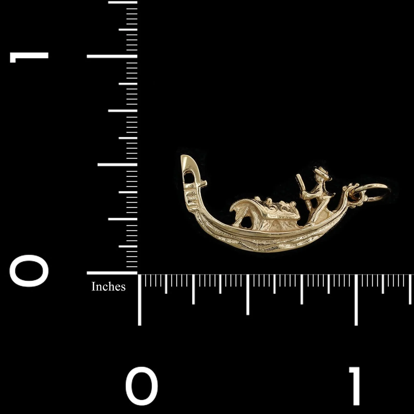 14K Yellow Gold Estate Venetian Gondola Charm - Image 3