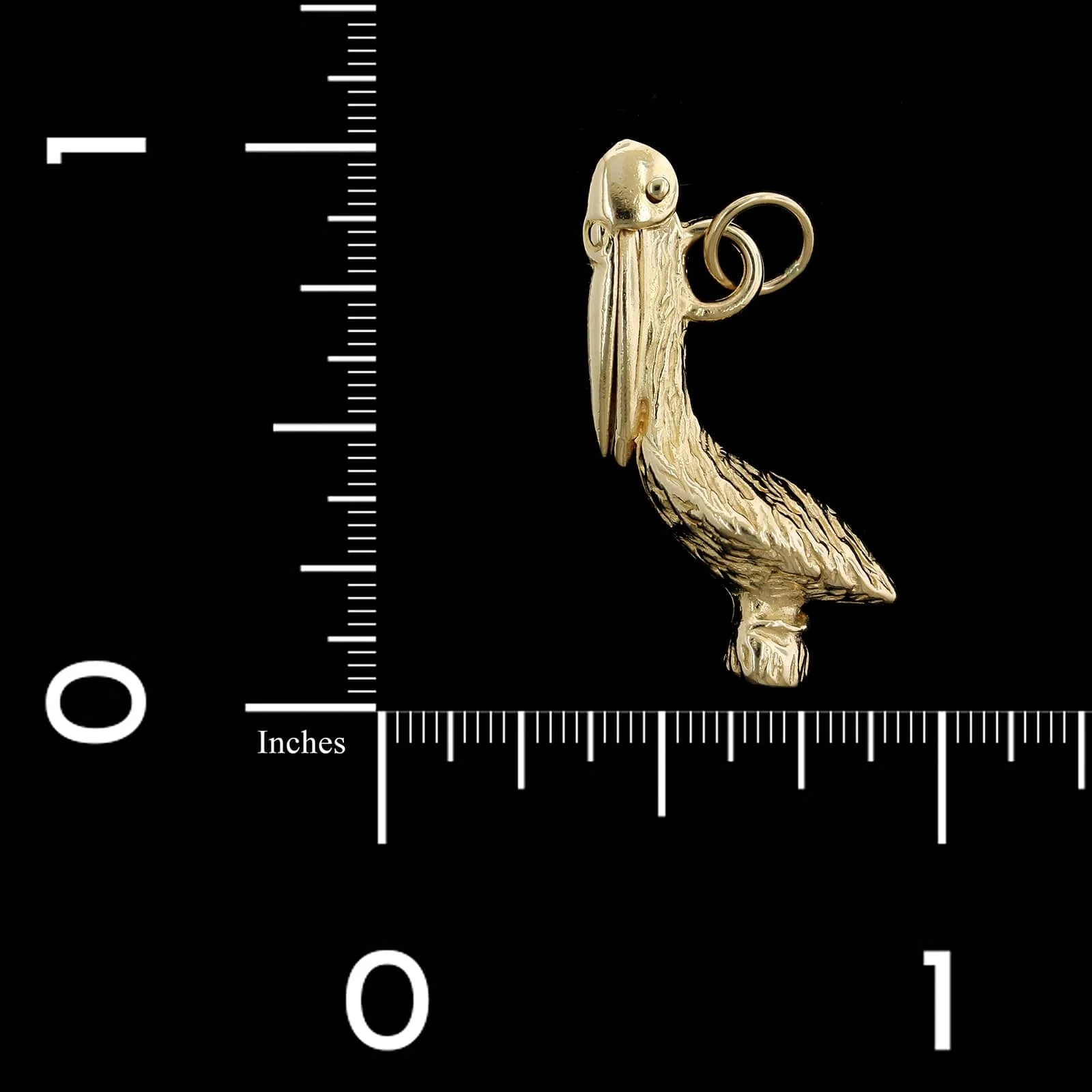14K Yellow Gold Estate Pelican Charm - Image 3