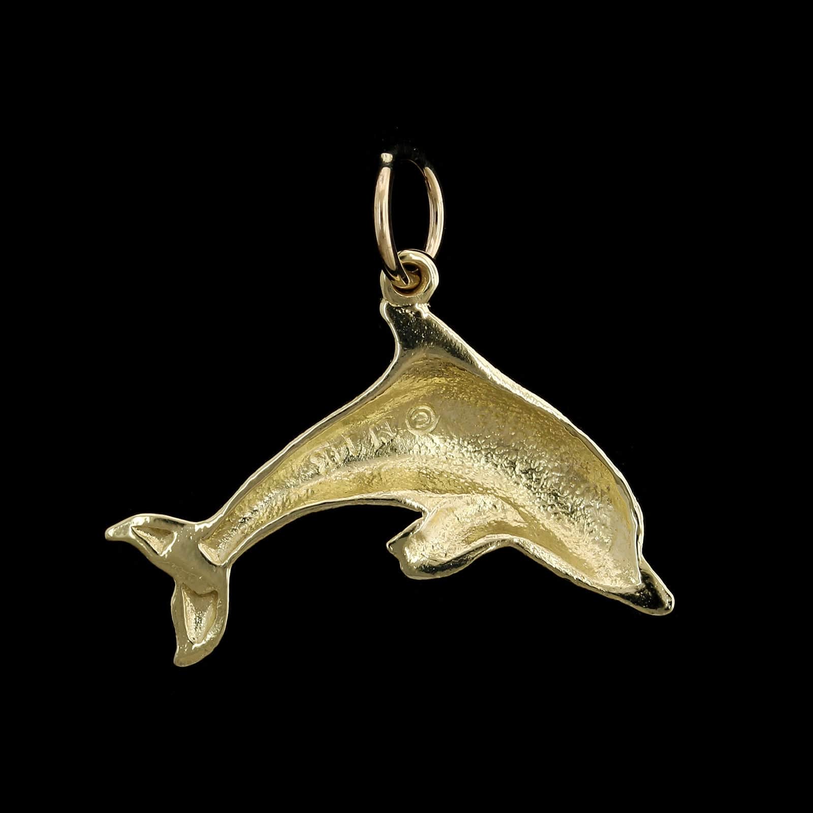14K Yellow Gold Estate Dolphin Charm - Image 2