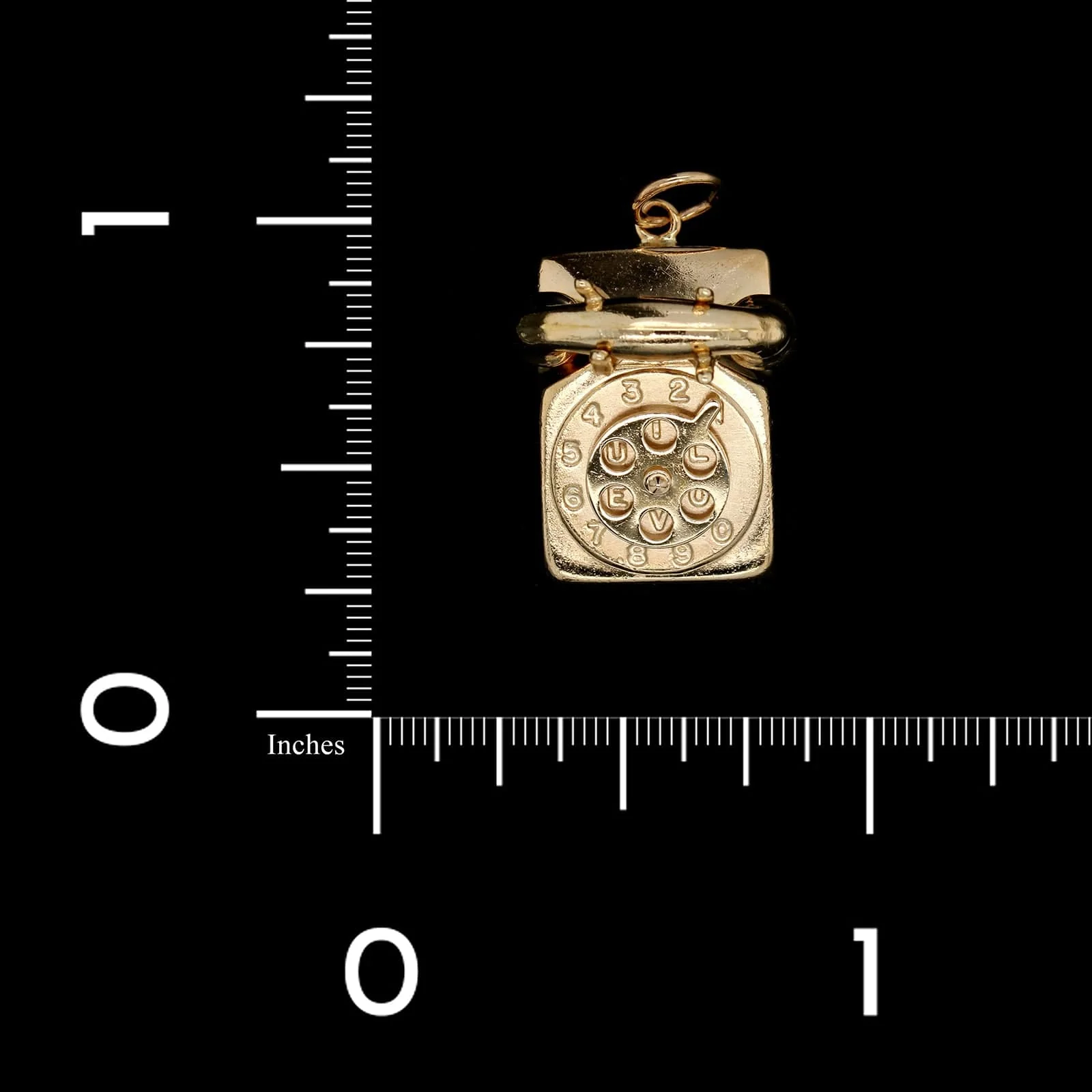 14K Yellow Gold Estate Telephone Charm - Image 3