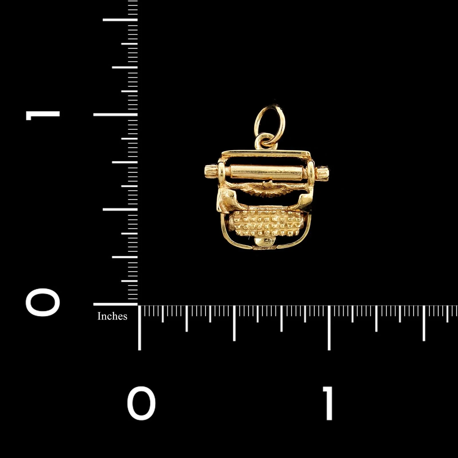 14K Yellow Gold Estate Typewriter Charm - Image 3