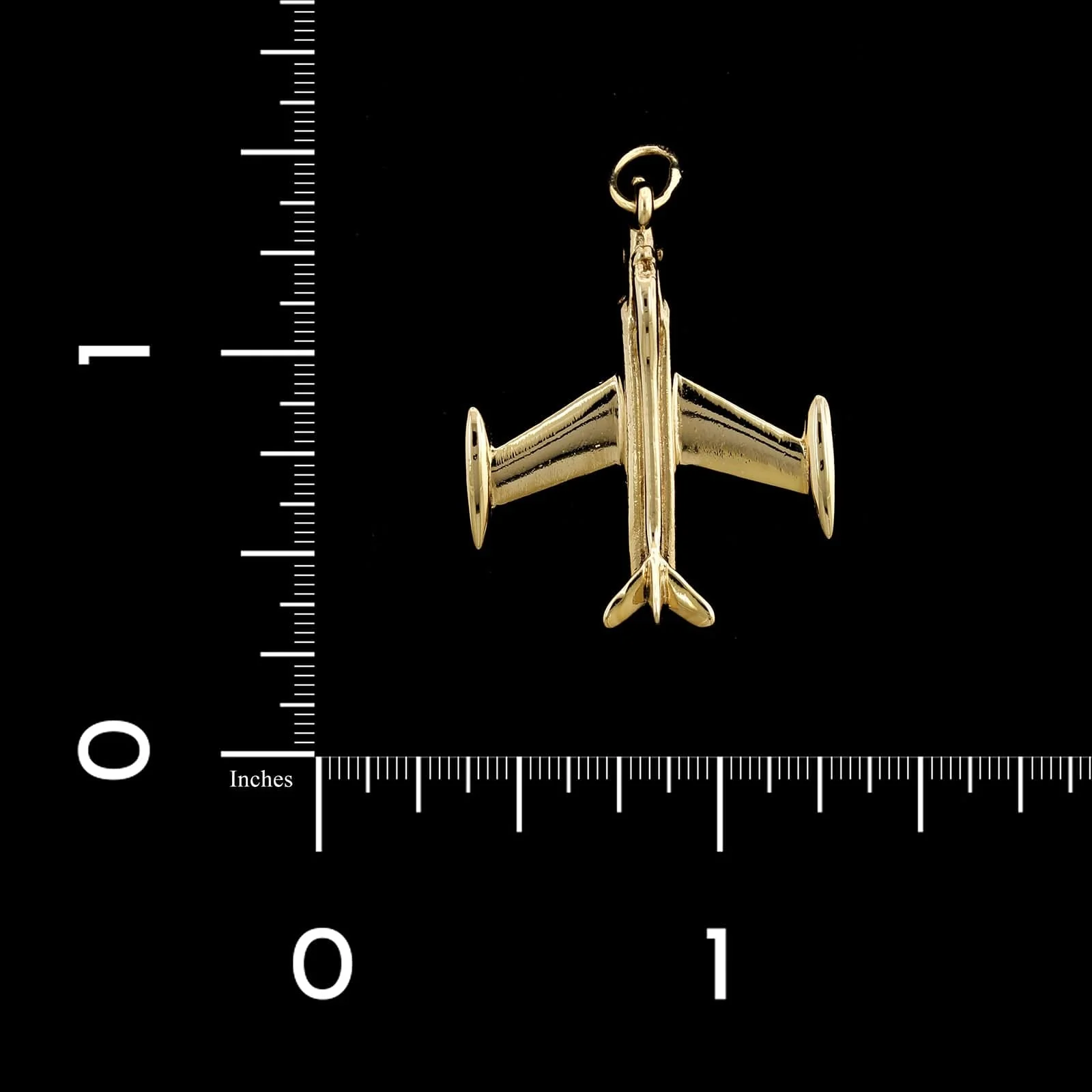 14K Yellow Gold Estate Plane Charm - Image 3