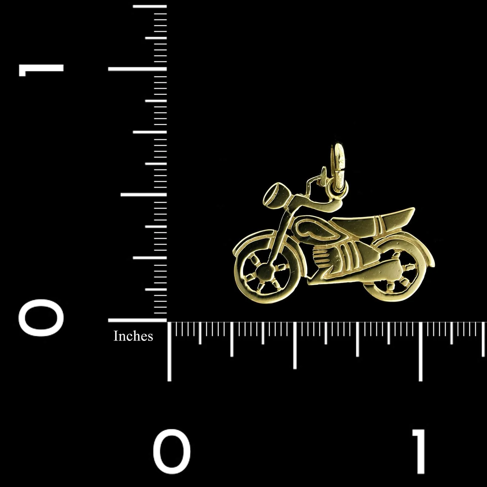 14K Yellow Gold Estate Motorcycle Charm - Image 3