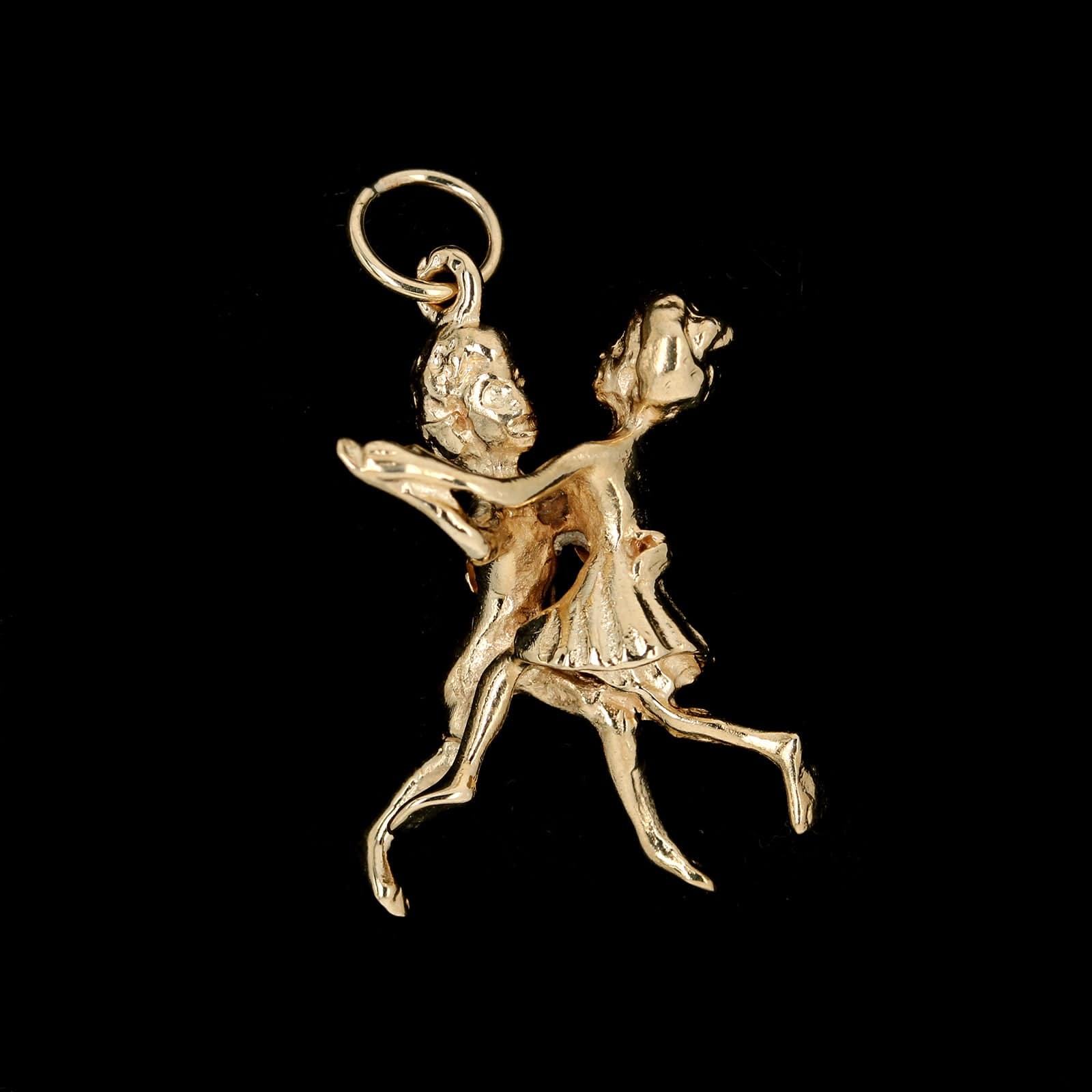 14K Yellow Gold Estate Dancing Couple Charm