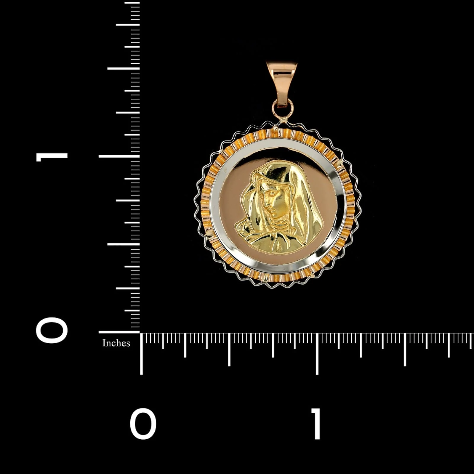 18K Yellow Gold Estate Madonna Virgin Mary Charm - Image 3