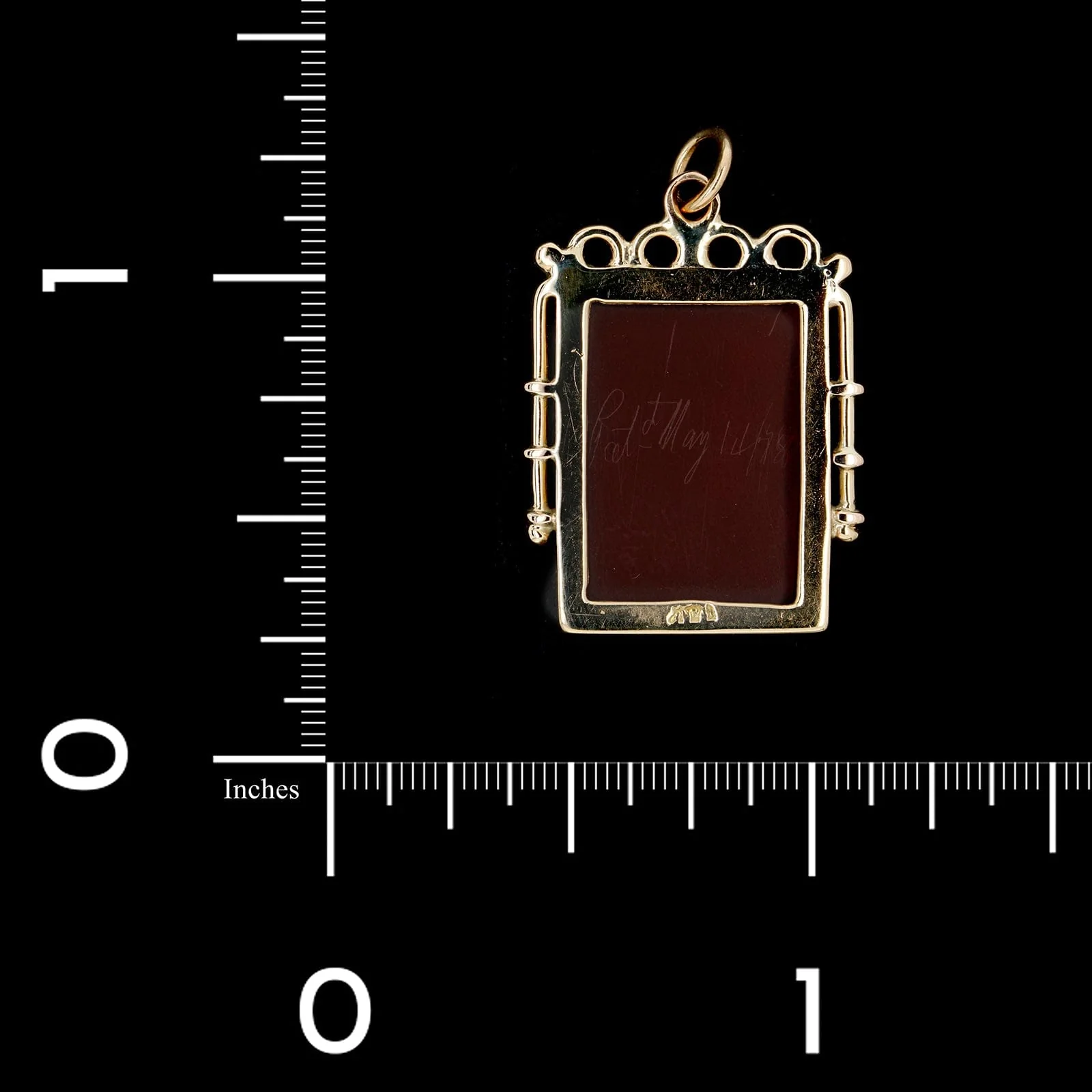 14K Yellow Gold Estate Carnelian King & Queen Cameo Charm - Image 2