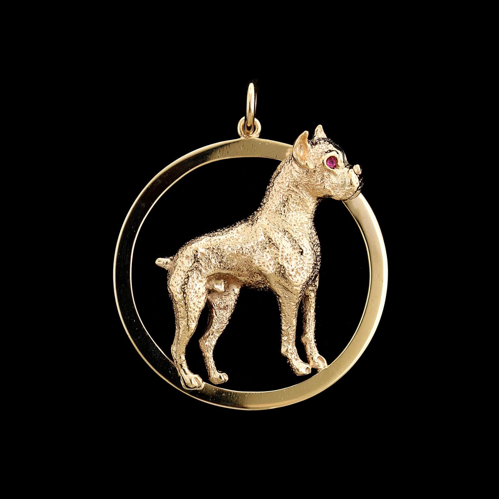 14K Yellow Gold Estate Boxer Dog Charm