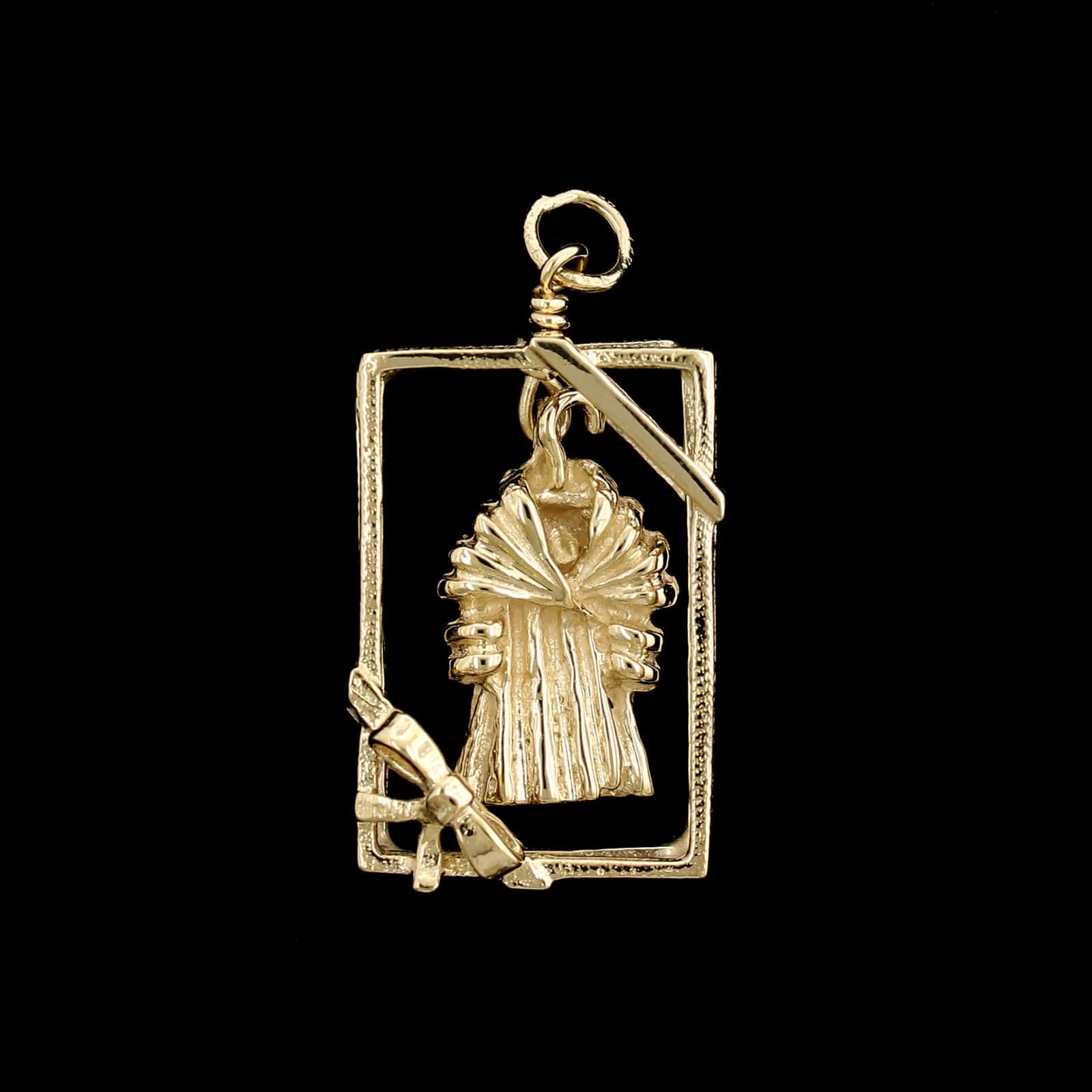 14K Yellow Gold Estate Coat in a Box Charm