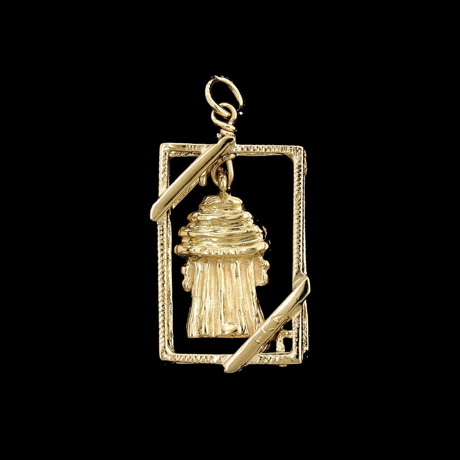 14K Yellow Gold Estate Coat in a Box Charm - Image 2