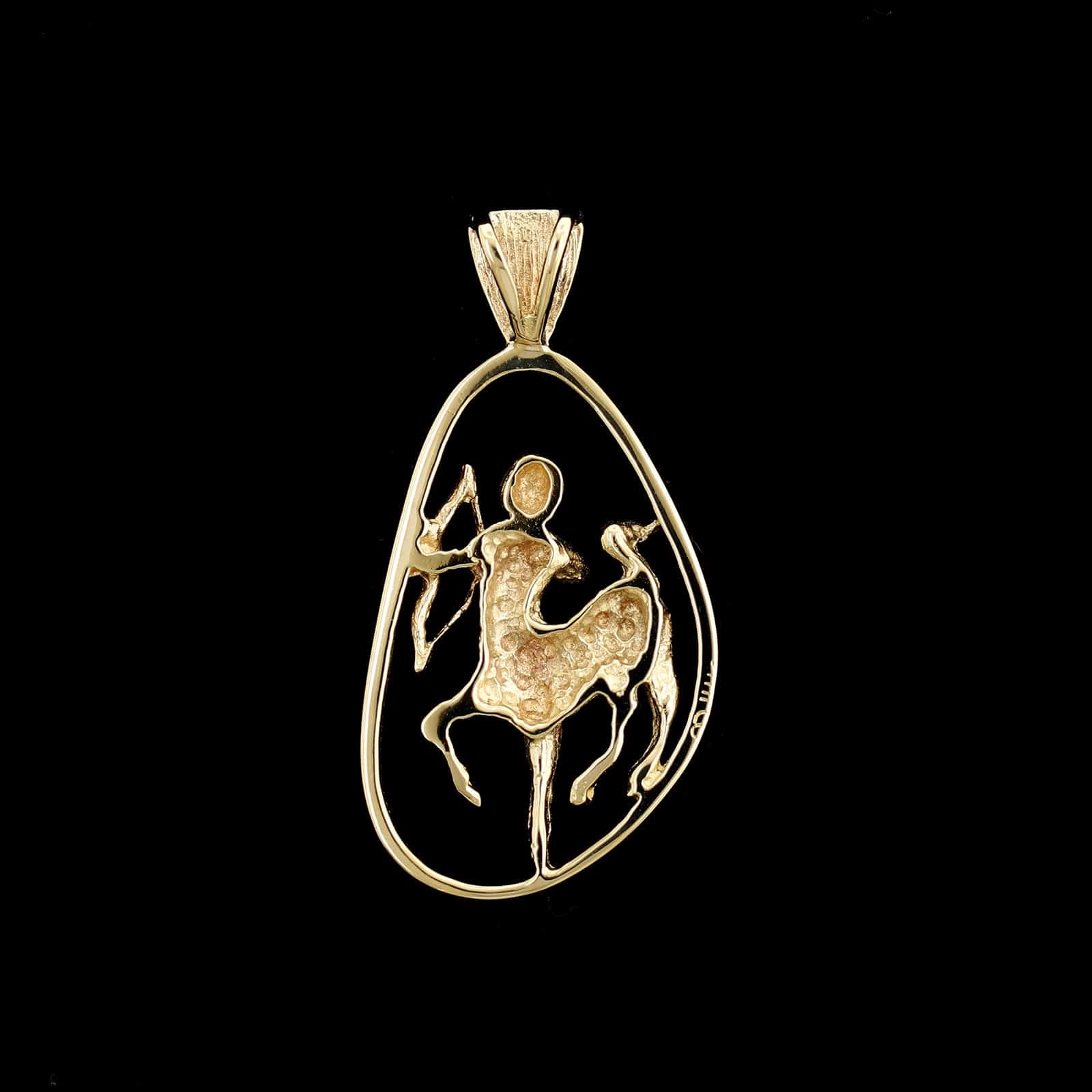 14K Yellow Gold Estate Sagittarius Zodiac Charm - Image 2