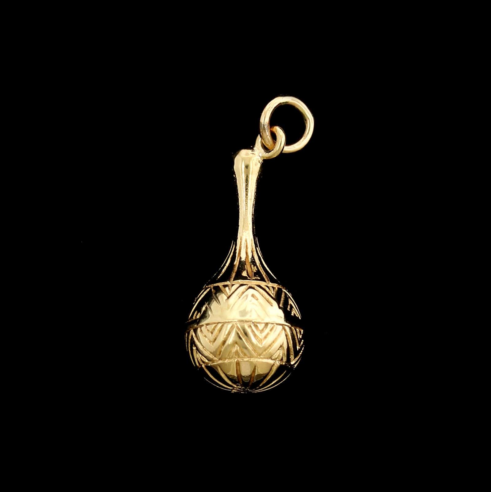 14K Yellow Gold Estate Maraca Charm