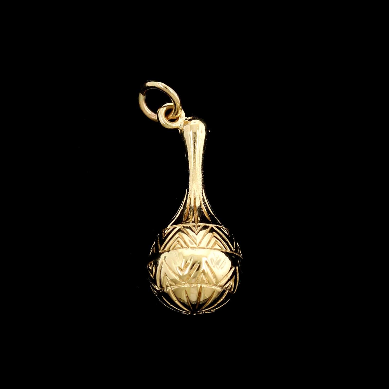 14K Yellow Gold Estate Maraca Charm - Image 2