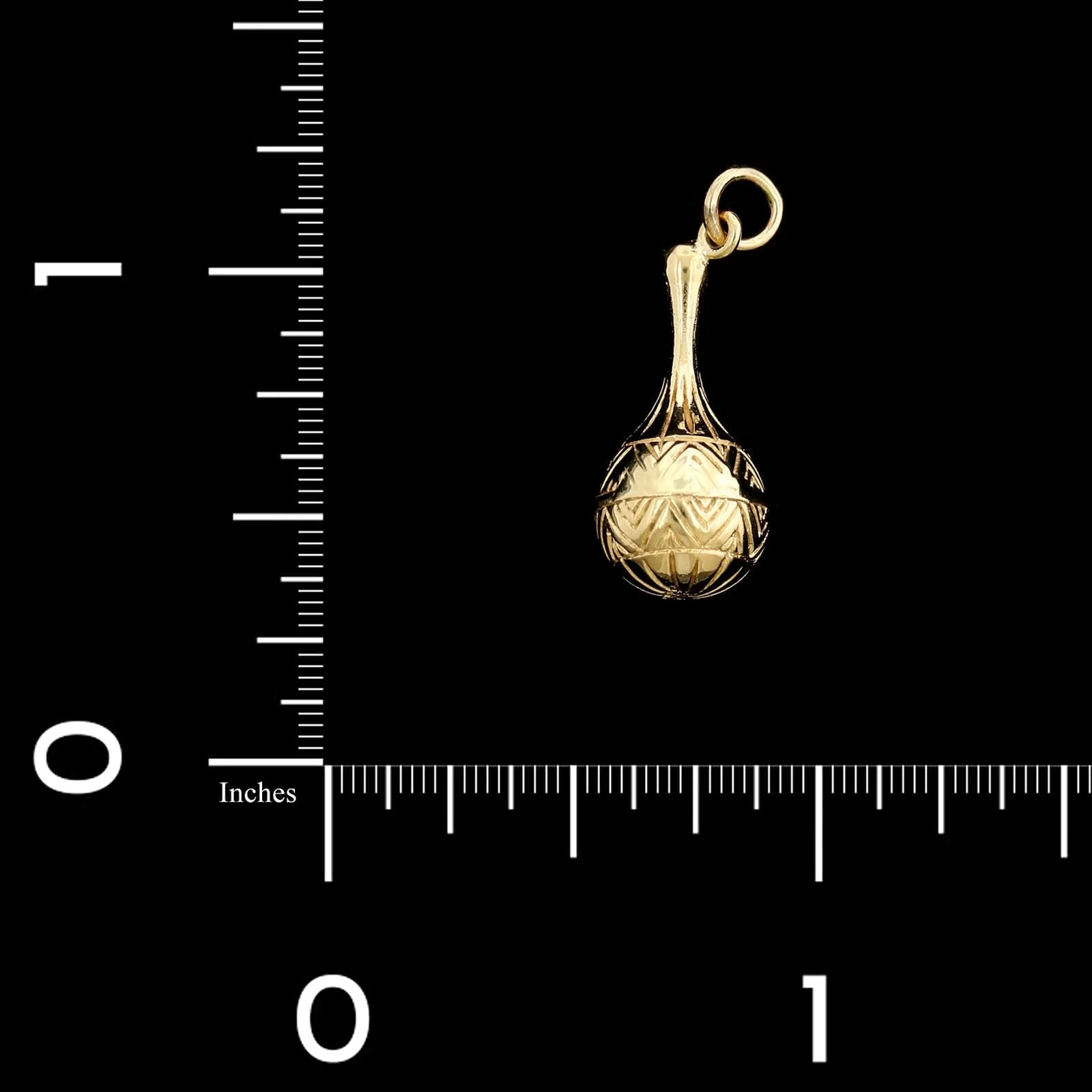 14K Yellow Gold Estate Maraca Charm - Image 3