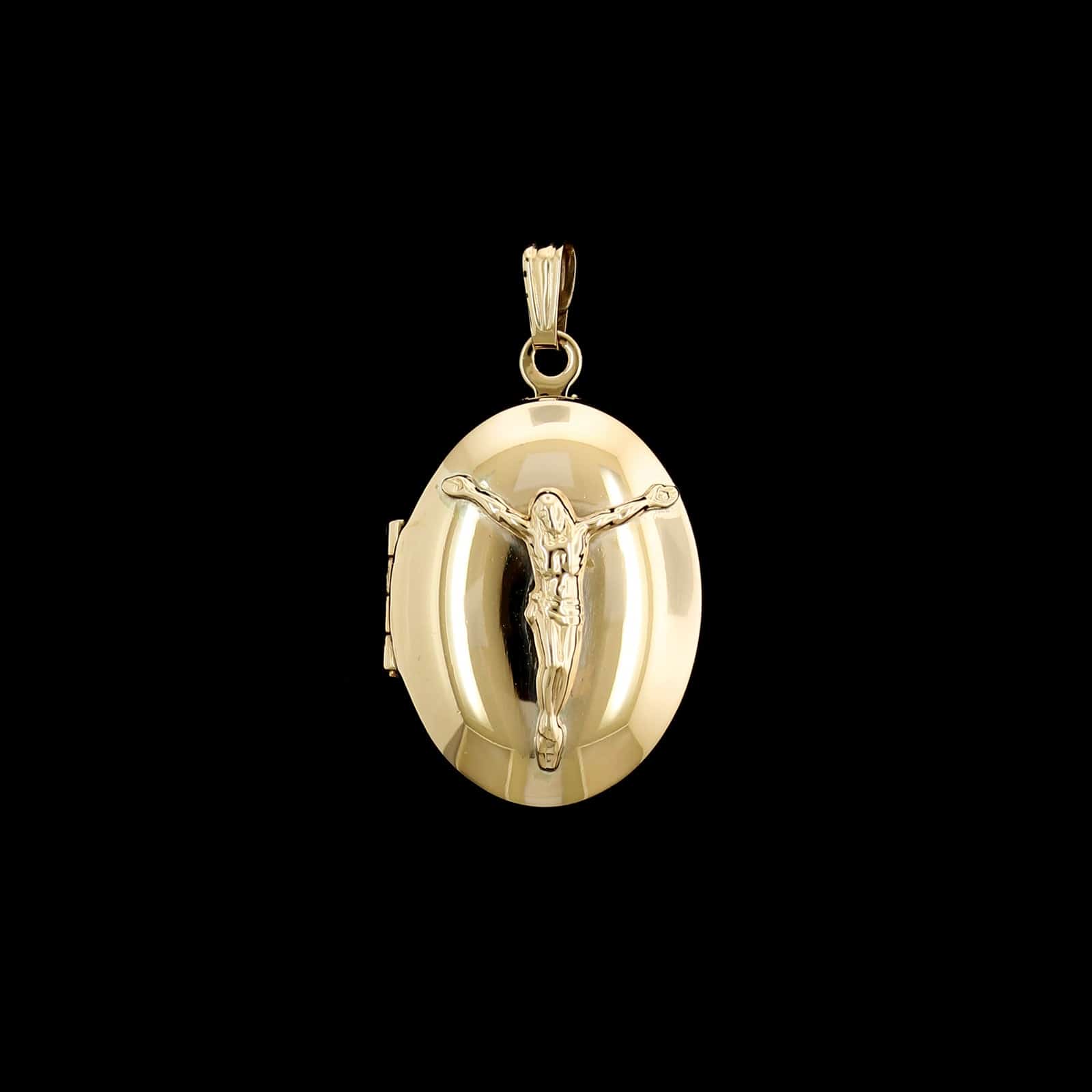 14K Yellow Gold Estate Crucifix Locket