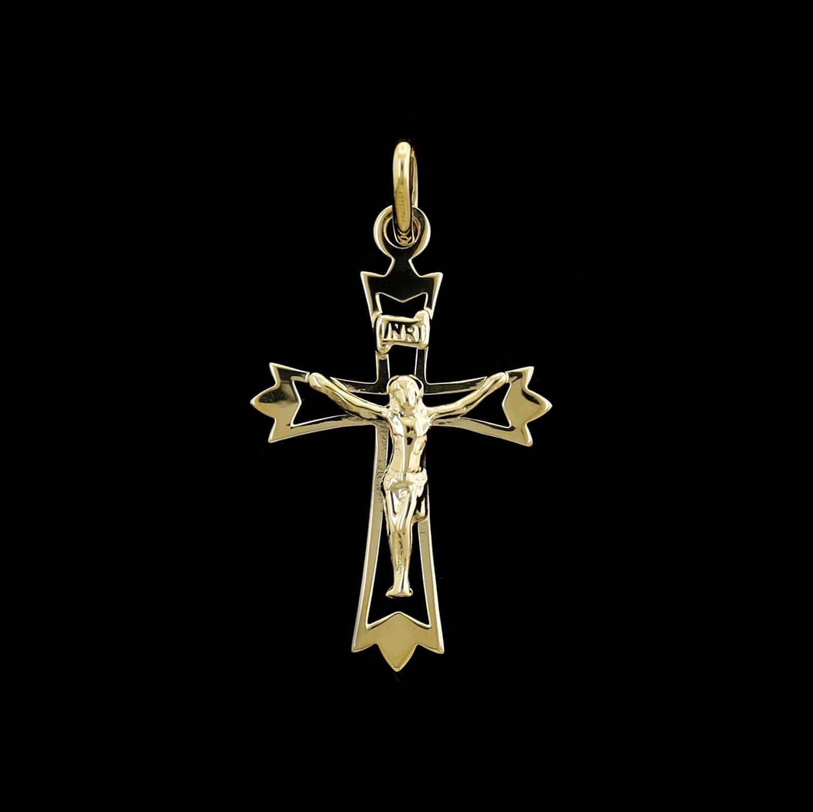 14K Yellow Gold Estate Crucifix