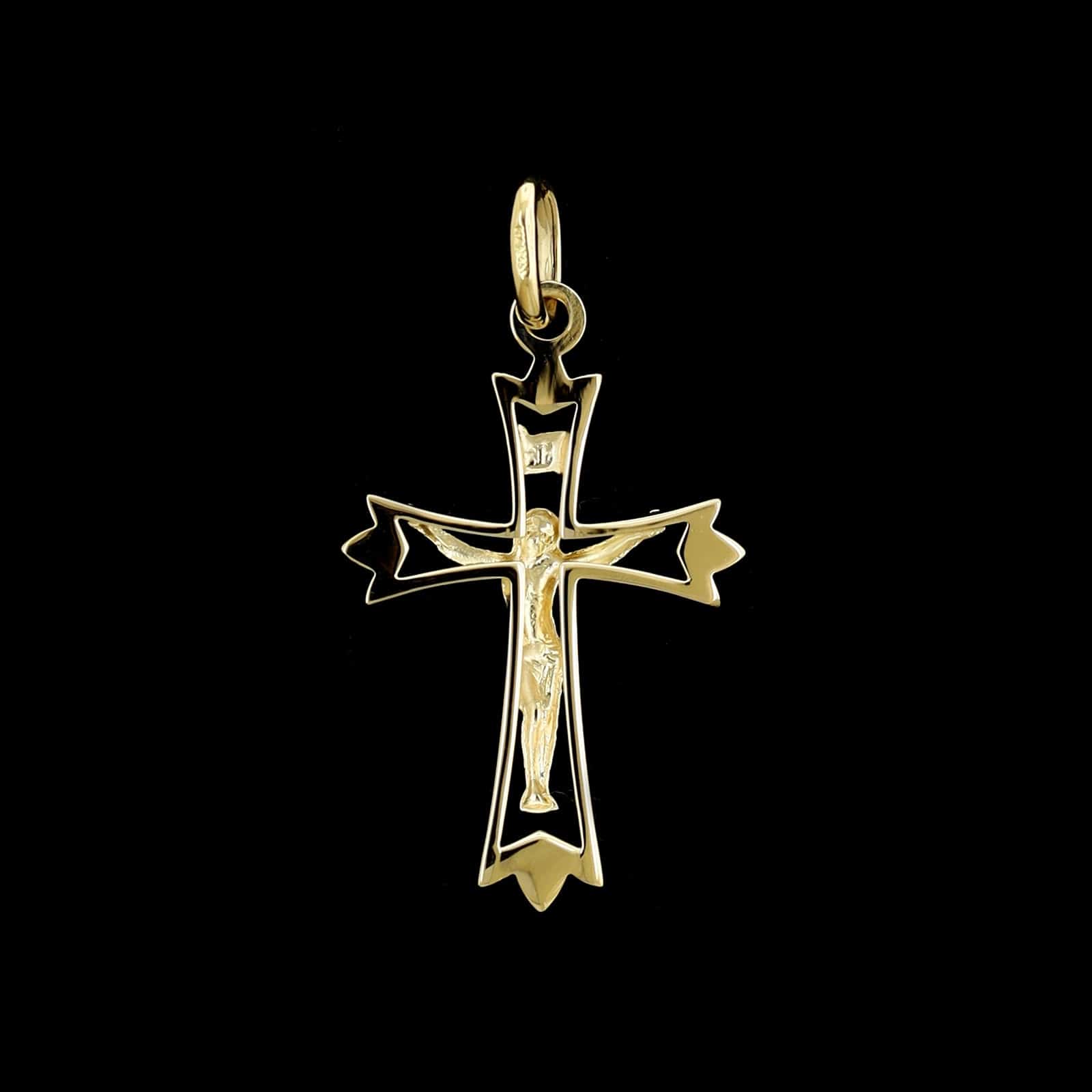 14K Yellow Gold Estate Crucifix - Image 2