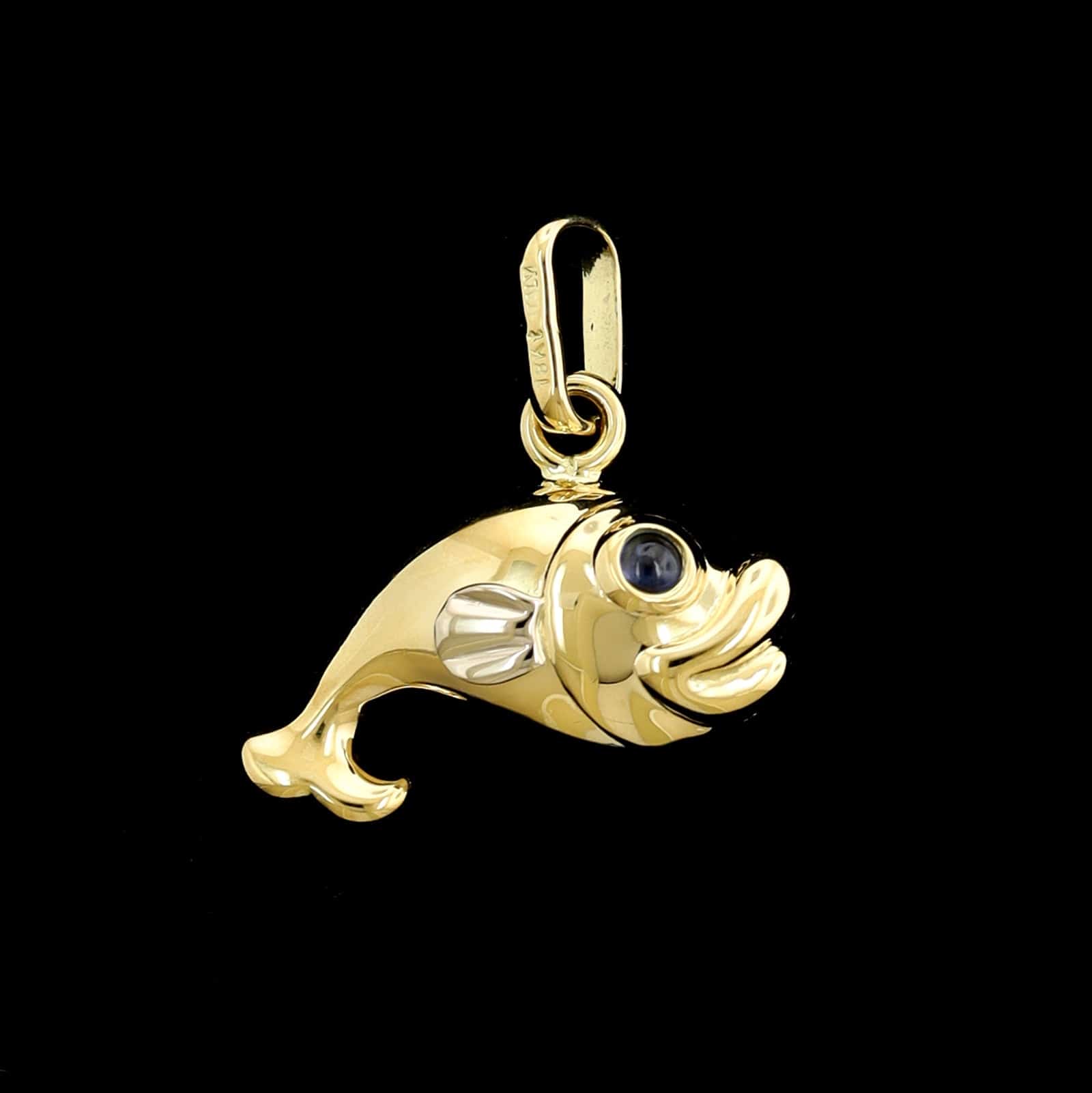18K Yellow Gold Estate Fish Charm