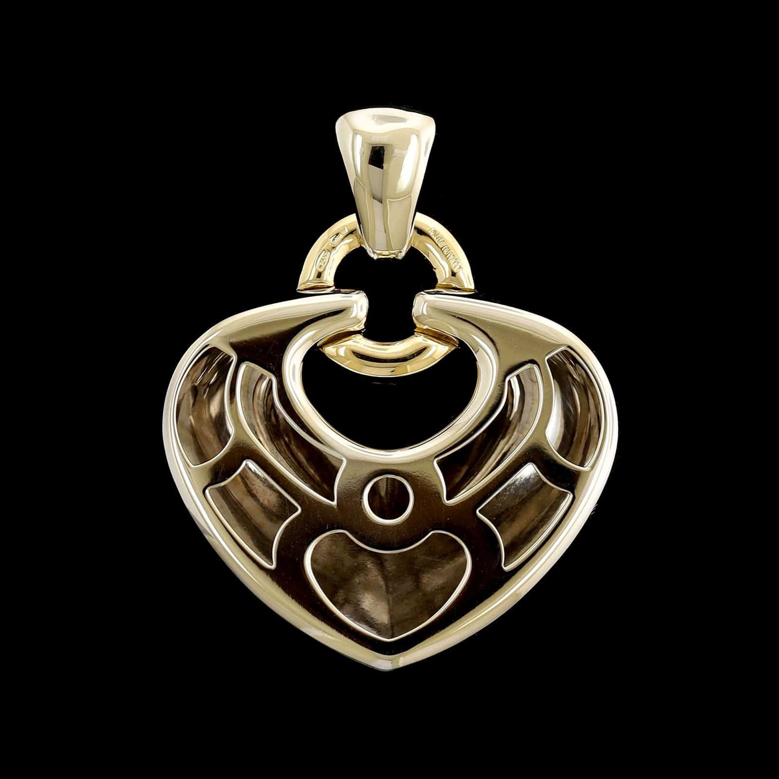 Bulgari 18K Yellow and White Gold Estate Heart Pendant - Image 2