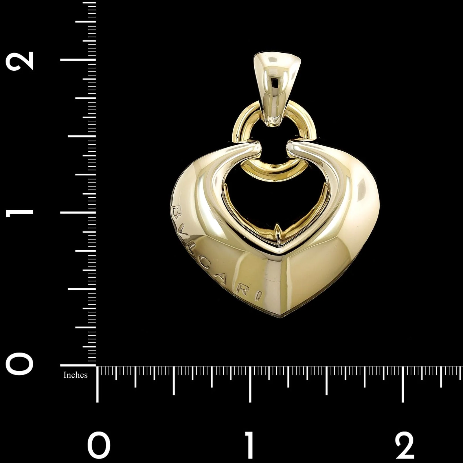 Bulgari 18K Yellow and White Gold Estate Heart Pendant - Image 3