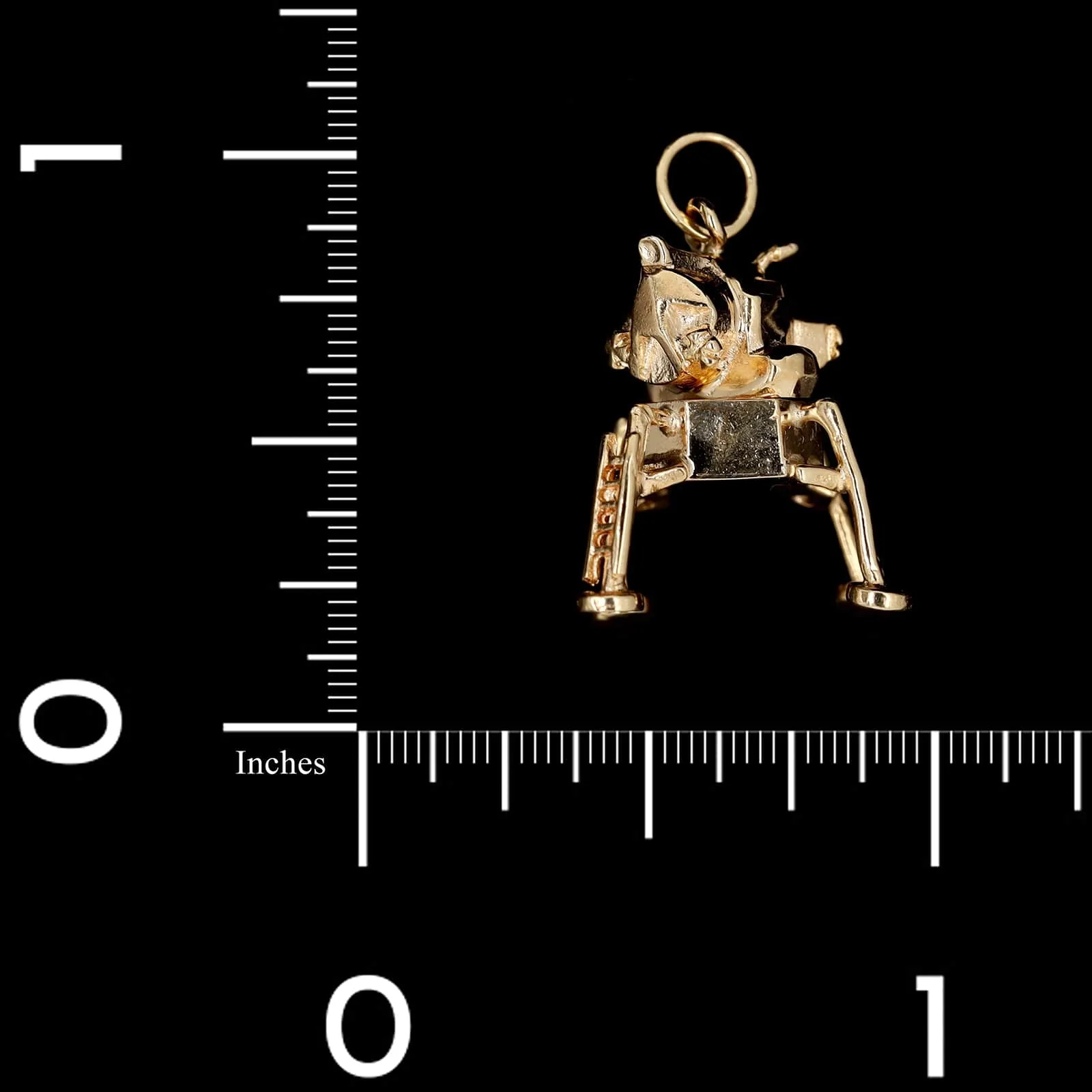 14K Yellow Gold Estate Moon Lander Charm - Image 3