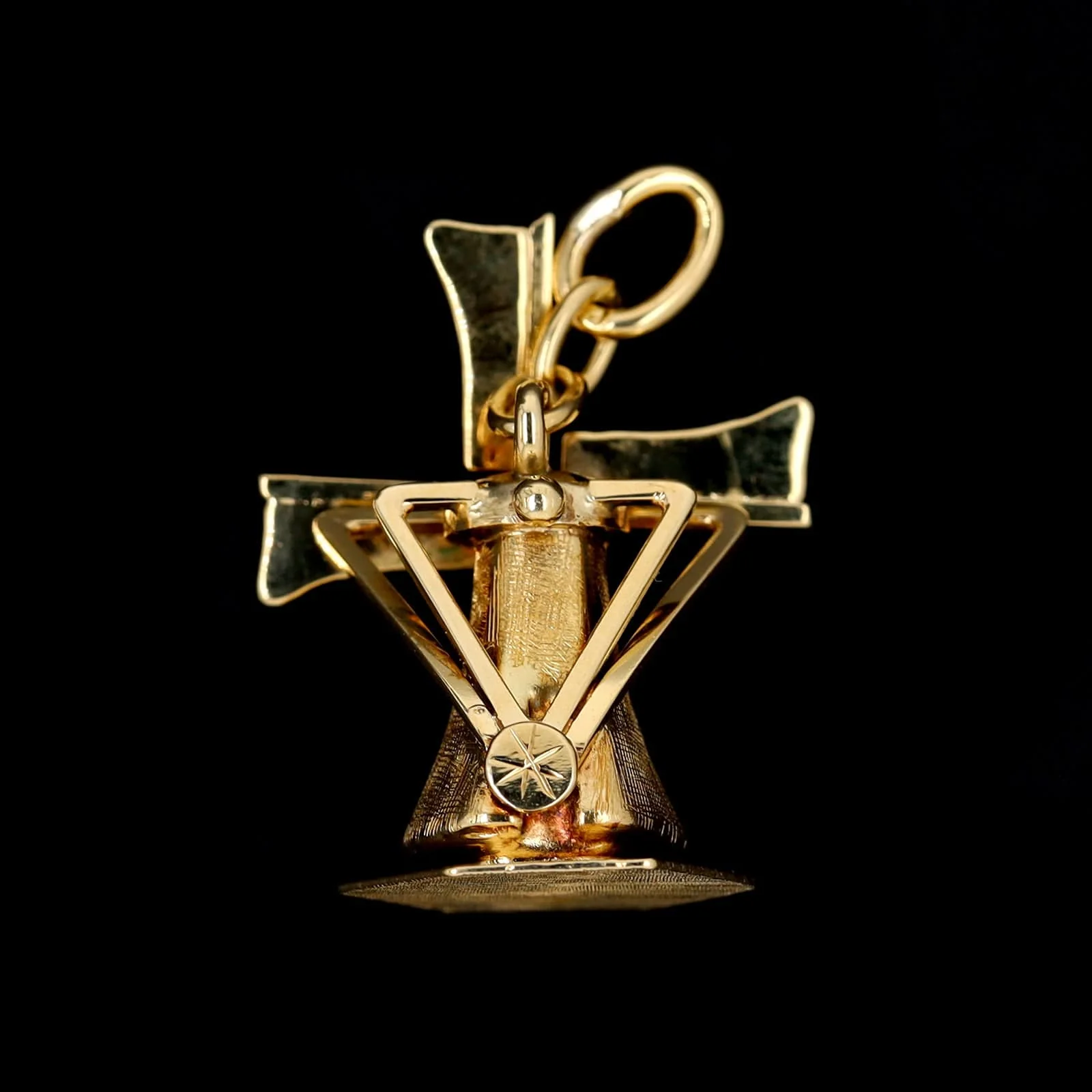 14K Yellow Gold Estate Wind Mill Charm - Image 2