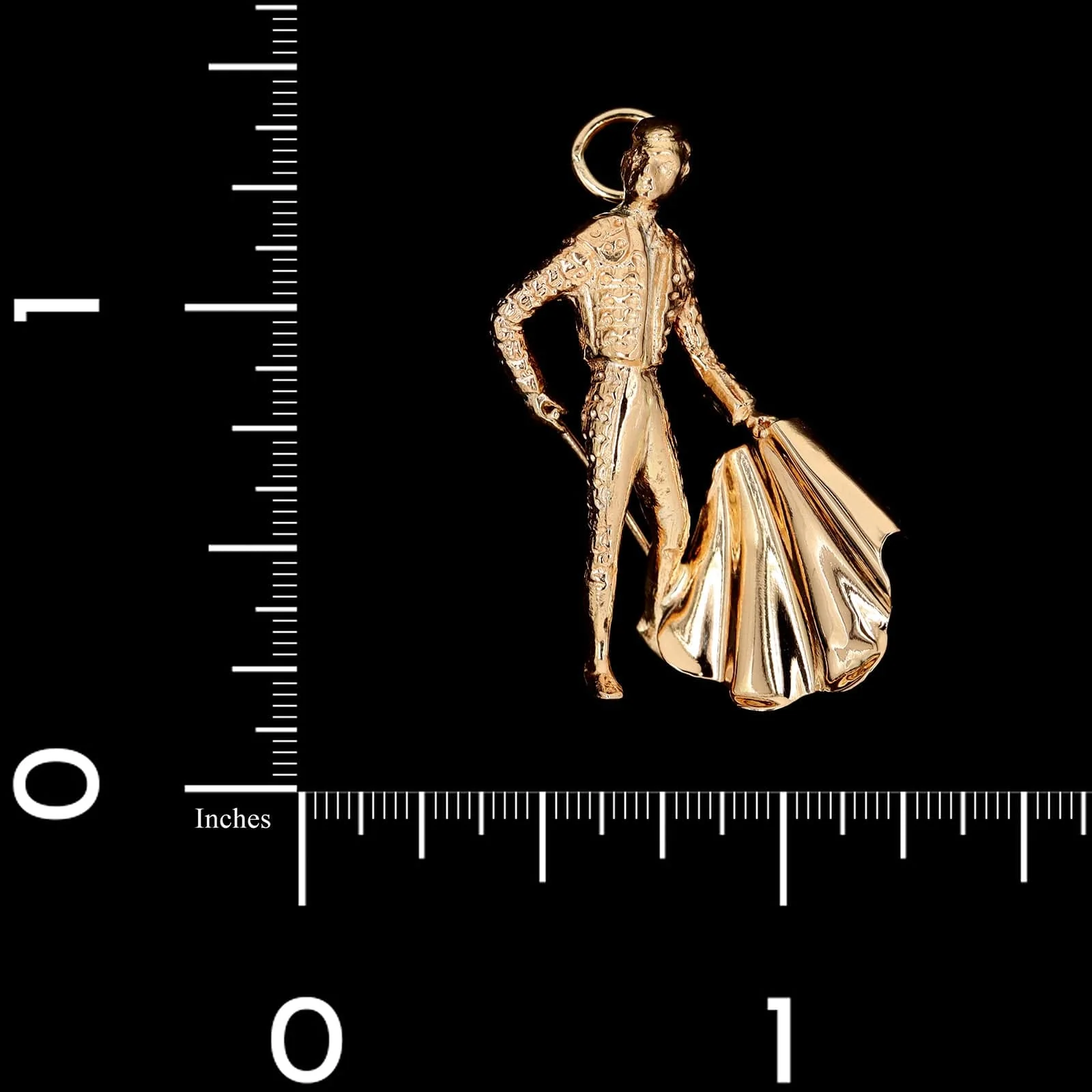 14K Yellow Gold Estate Matador Charm - Image 3