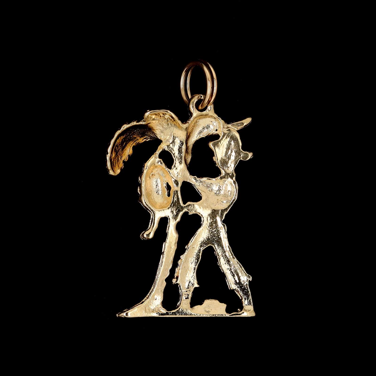 14K Yellow Gold Estate Banana Harvester Charm - Image 2