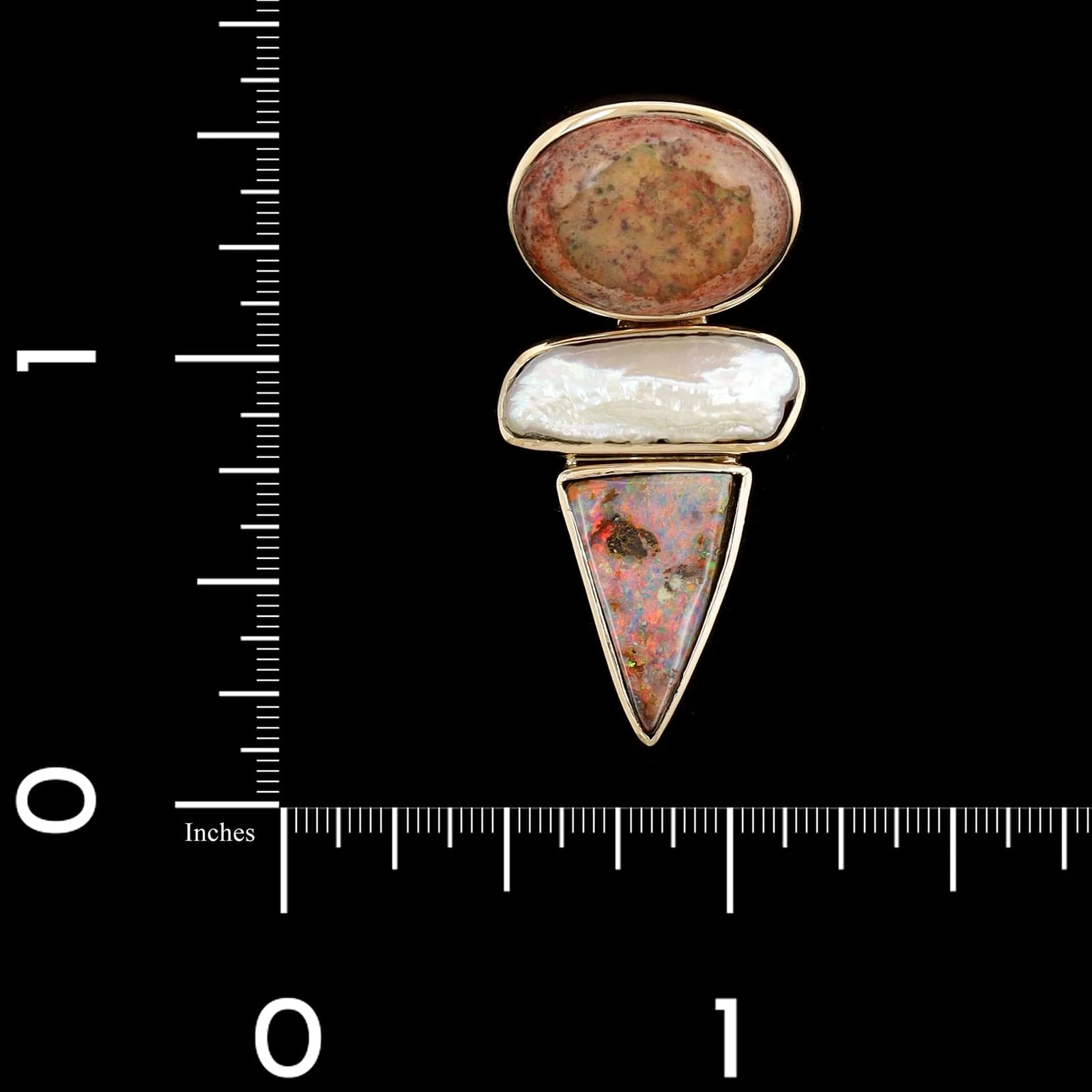 18K Yellow Gold Estate Gem-set Slide Pendant - Image 3