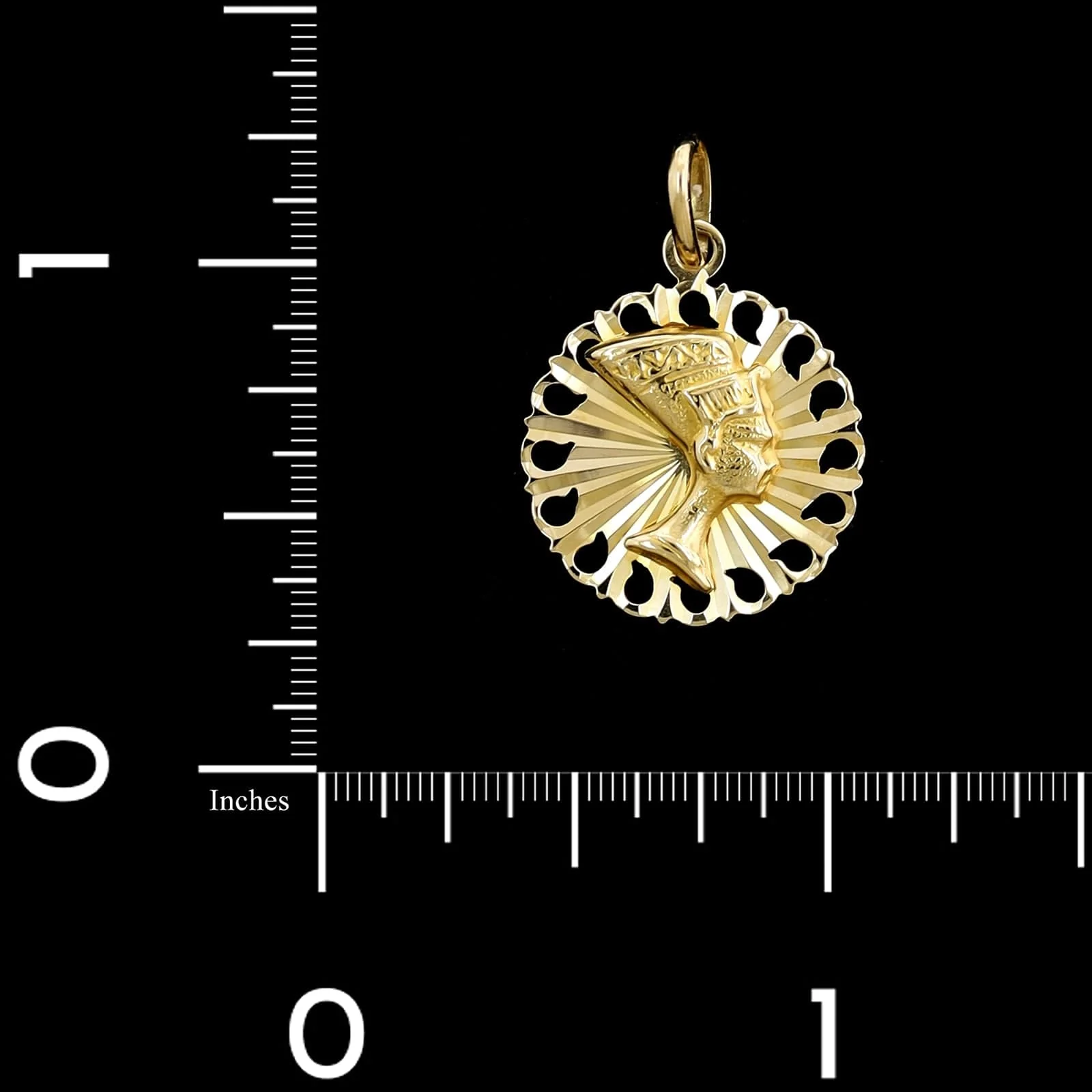 14K Yellow Gold Estate Nefertiti Charm - Image 3