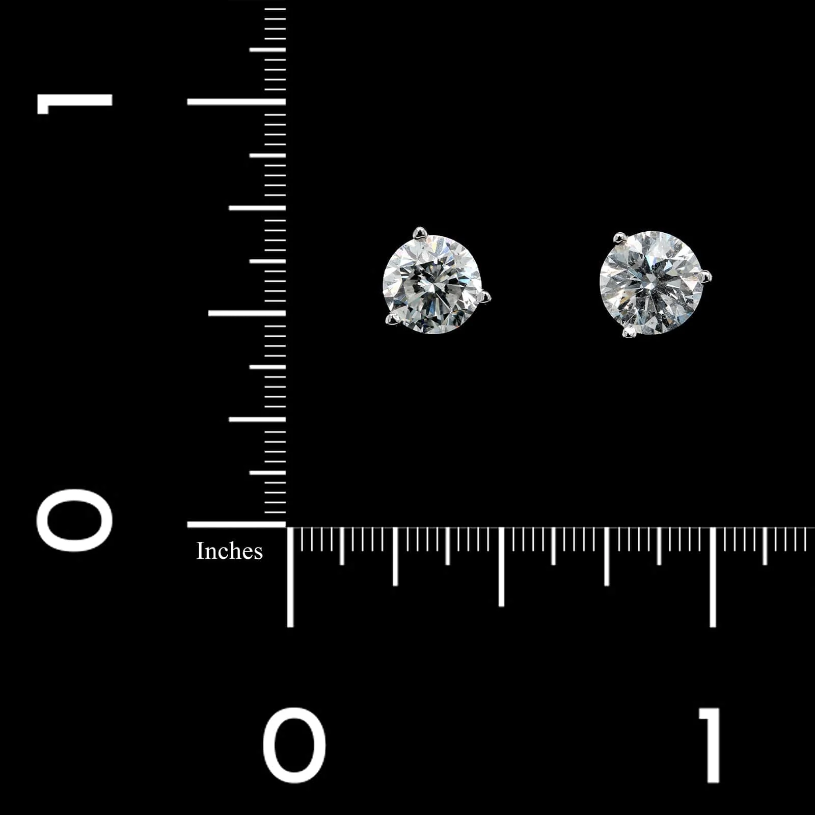 14K White Gold Estate Diamond Stud Earrings - Image 2