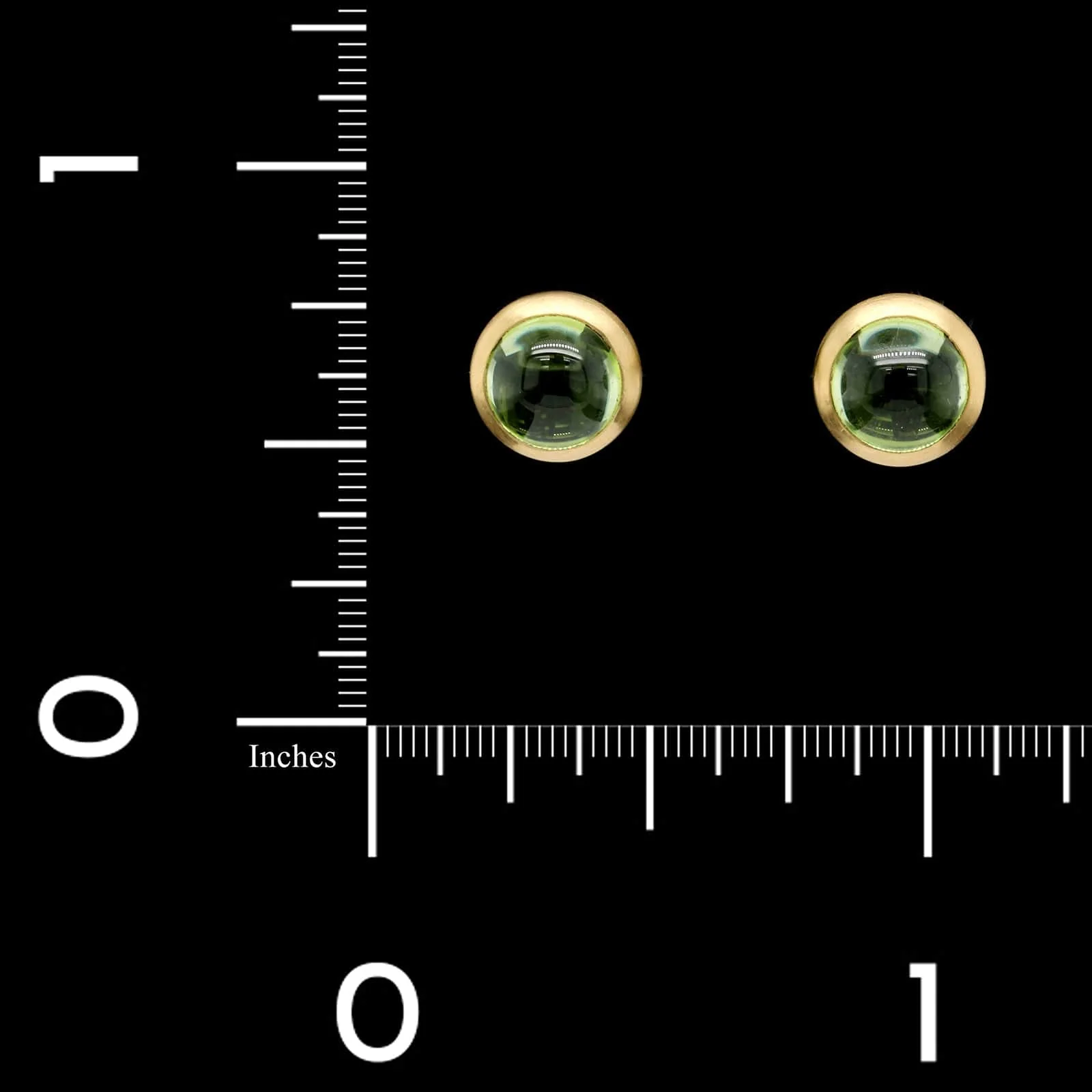18K Yellow Gold Estate Peridot Studs - Image 2