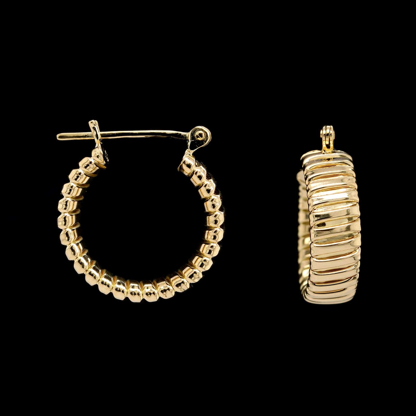 18K Yellow Gold Estate Hoop Earrings