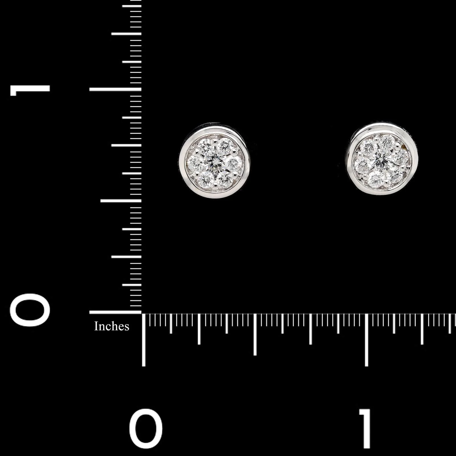 14K White Gold Estate Diamond Cluster Earrings - Image 2