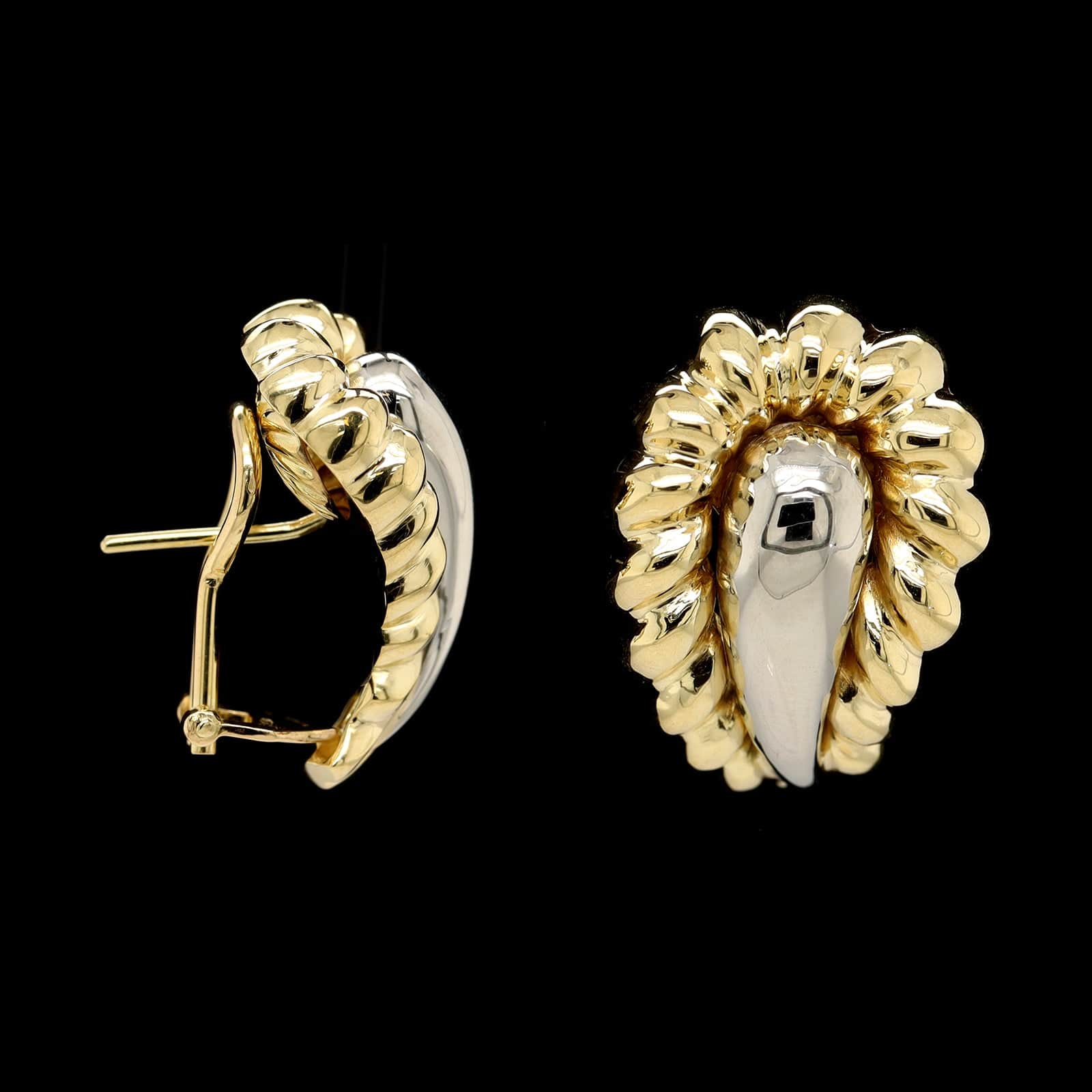 18K Two-tone Gold Estate Earrings