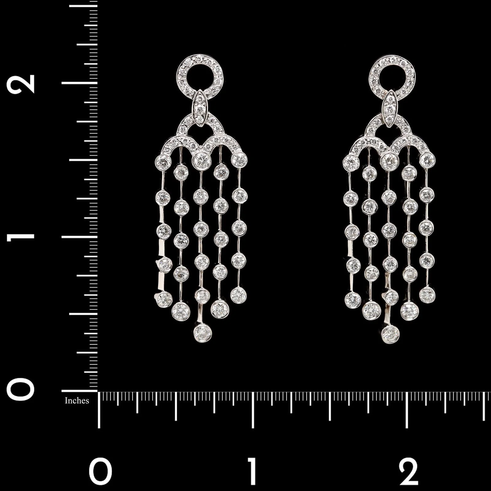 18K White Gold Estate Diamond Earrings - Image 2