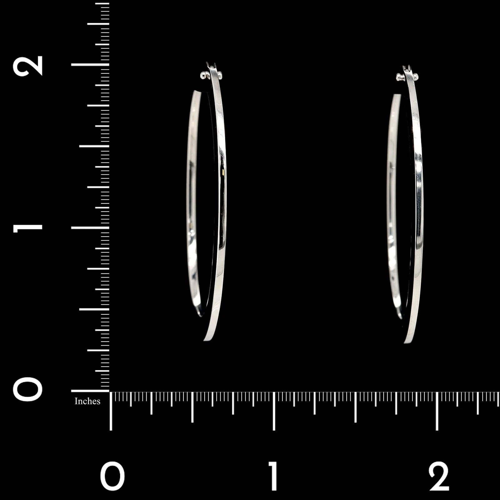 Roberto Coin 18K White Gold Estate Oval Flat Hoop Earrings - Image 2