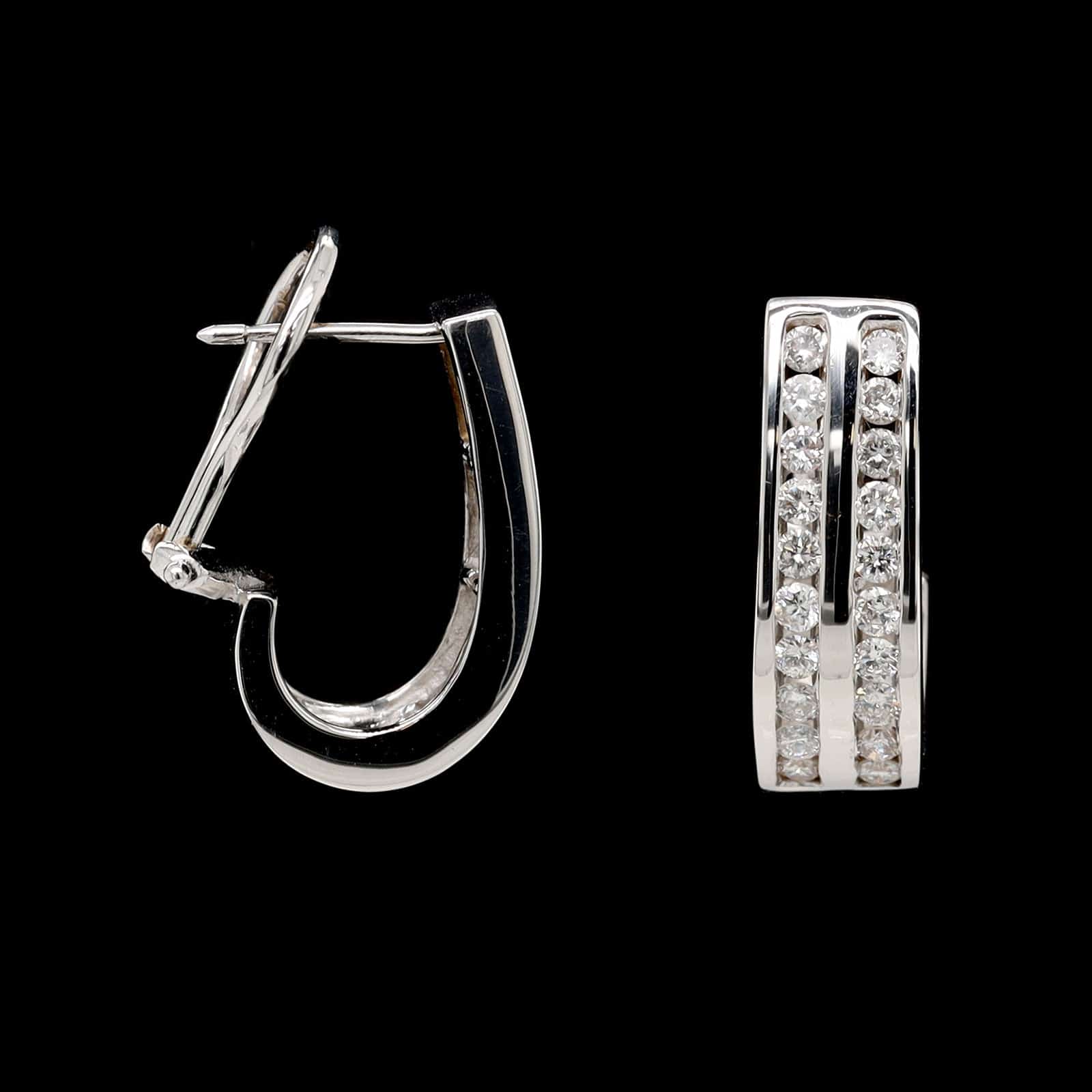 14K White Gold Estate Diamond Earrings